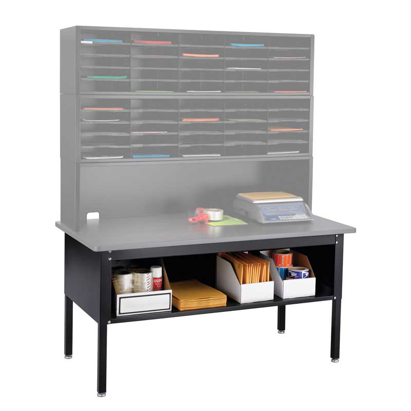 EZ Sort Folding Sorting Table with Adjustable Shelf - Organize Mail, Packages, and Office Supplies - Perfect for Home Office, Warehouse, and Shipping Stations