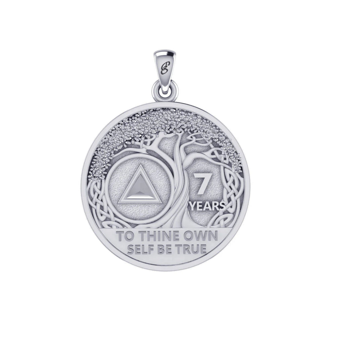 Tree of Life Sterling Silver Coin Pendant - Double Sided AA Recovery Jewelry TPD6334 for Meditation, Yoga & Spiritual Healing
