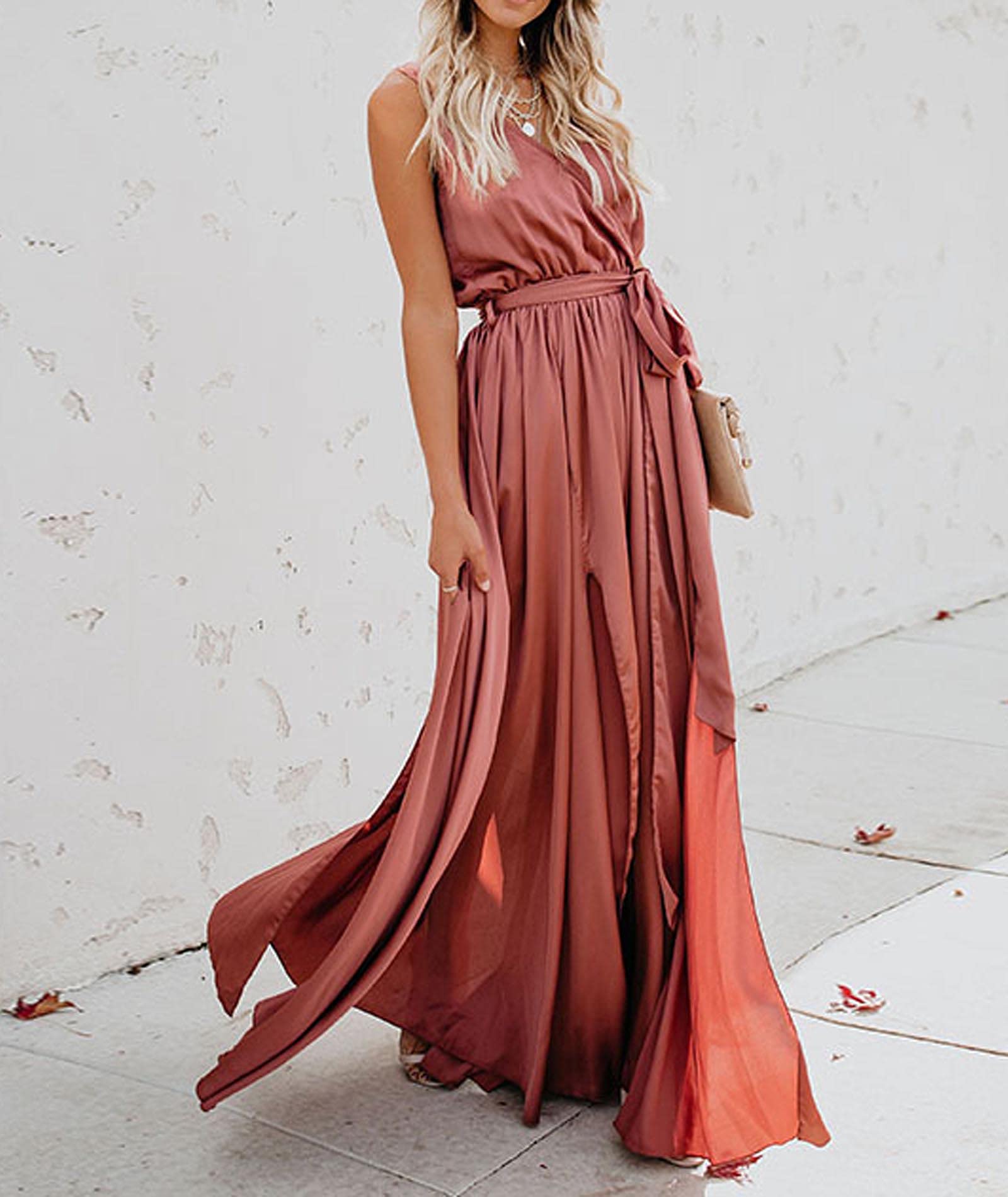 xxxiticat Women's Bohemian Split Maxi Dress - Sleeveless Lace-Up Bandage Summer Dress with Pleated Swing Hem | Perfect for Beach Vacations, Music Festivals & Boho Chic Outfits