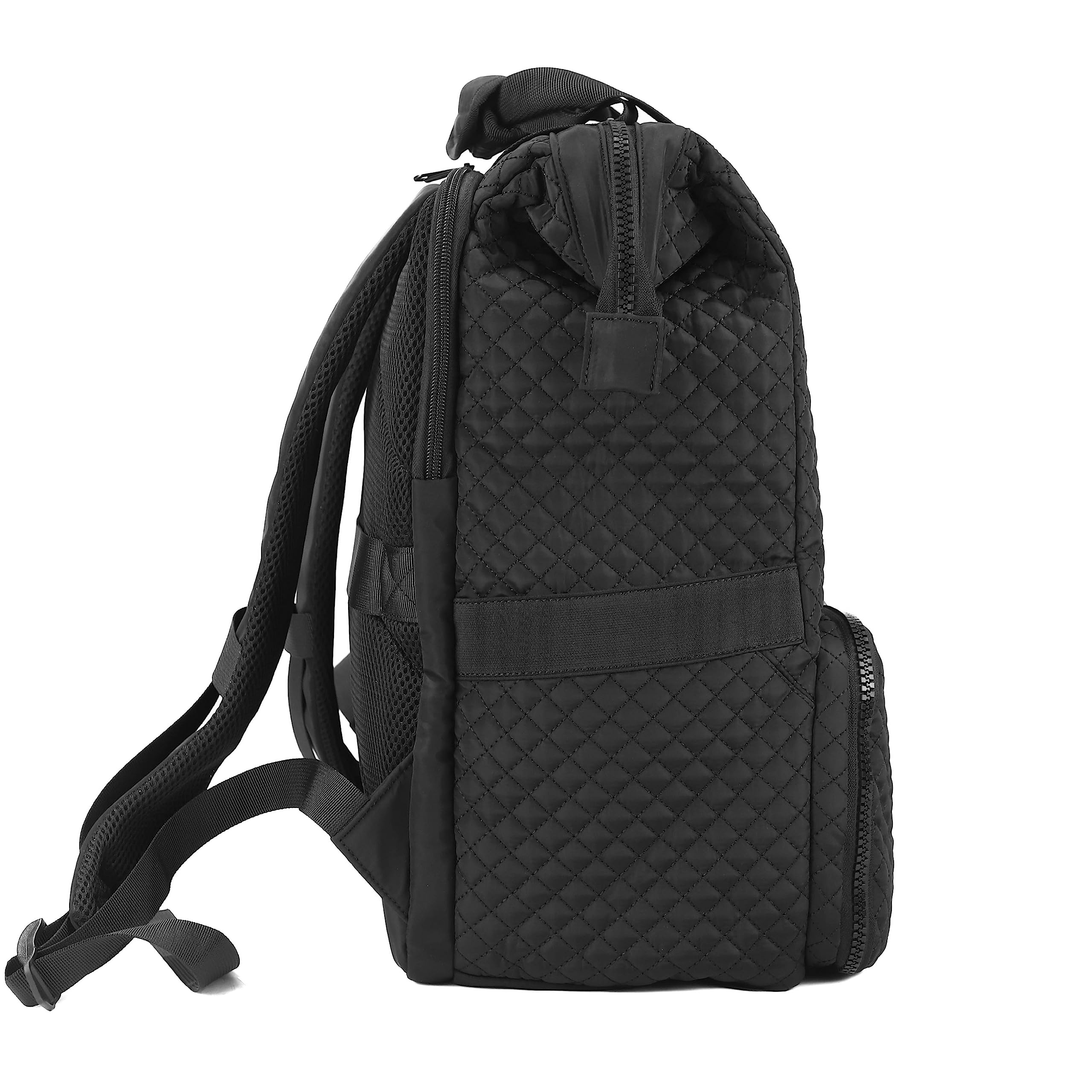 Insulated Backpack with Laptop Compartment, Drink Pockets & Mesh Organizers - Water-Resistant Travel, Gym & Work Bag for Men & Women (Black) - Perfect for Commuting, Hiking & Business Trips