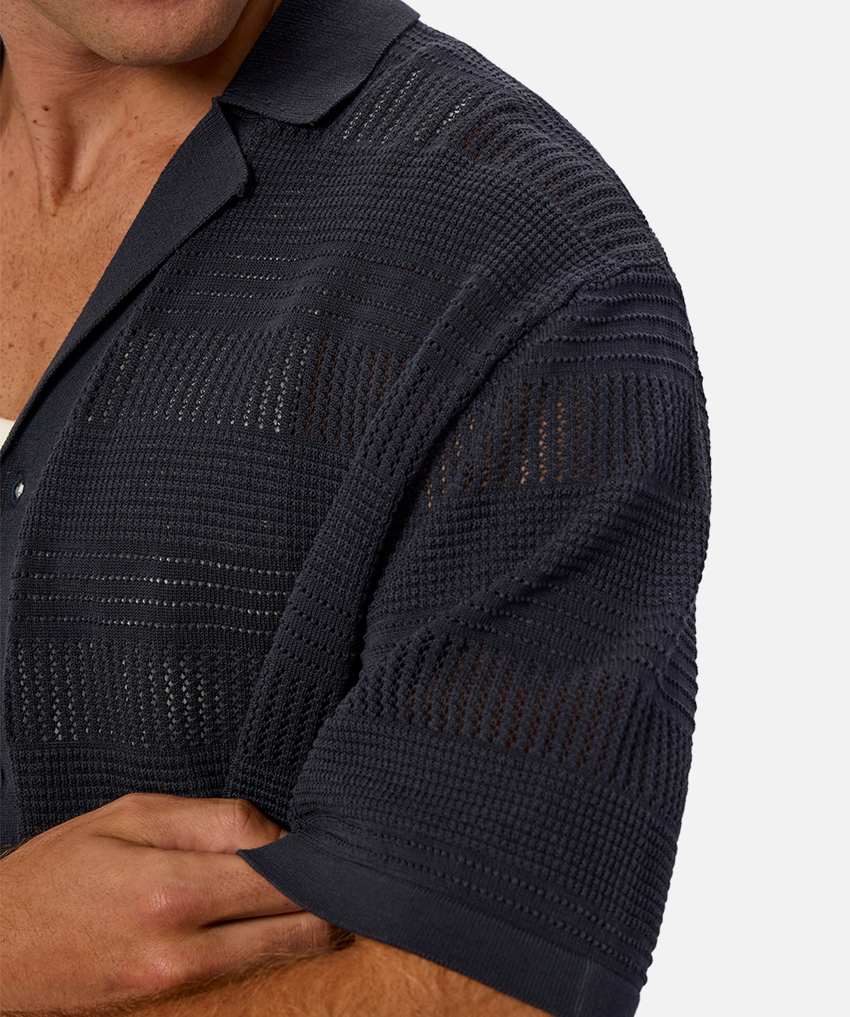 Vercelli Short Sleeve Shirt for Men - Dark Ocean Blue Casual Button Down Shirt | Perfect for Office, Date Night & Summer Outings