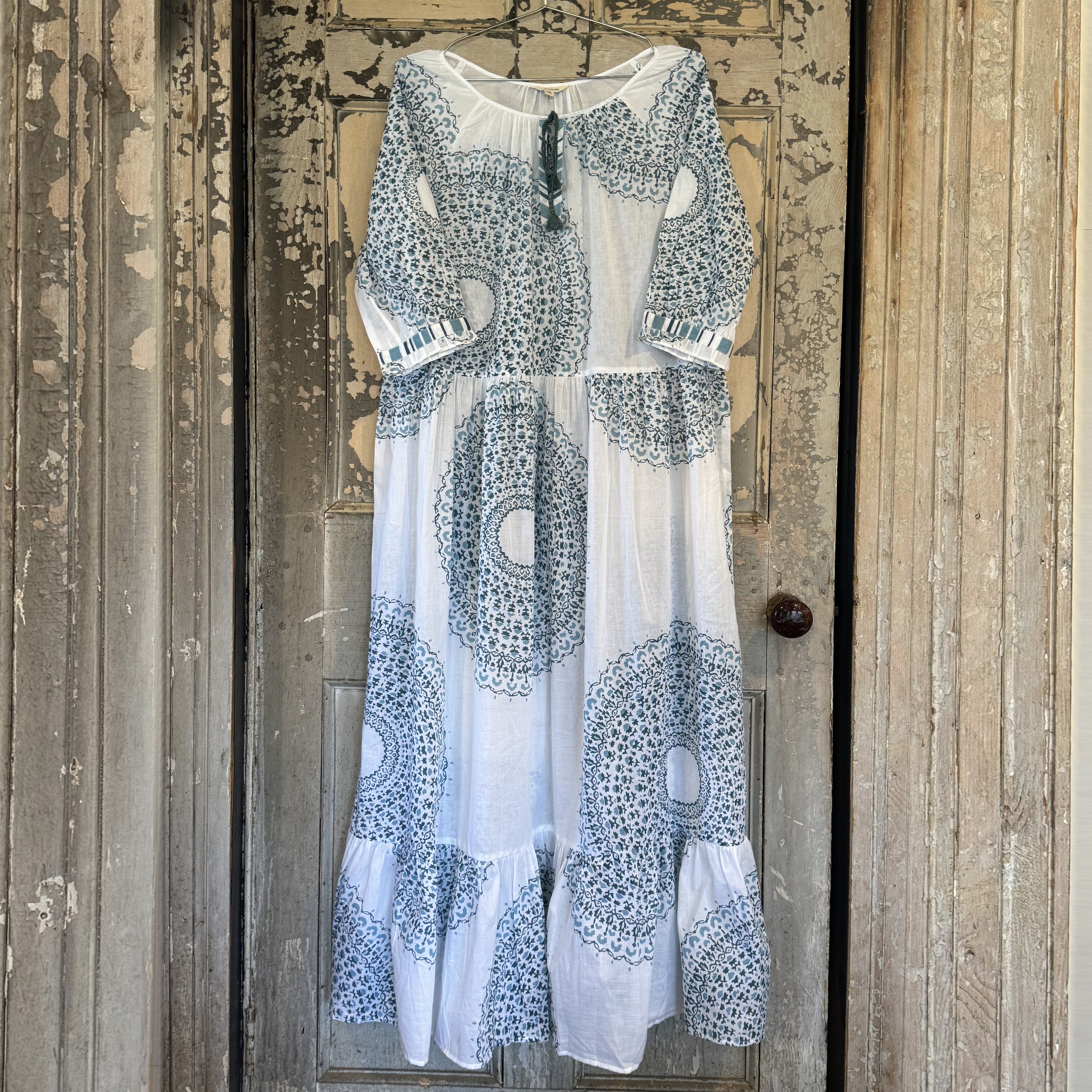 Kochi & Stripe Patch Dress for Women - Stylish Boho Floral Embroidery Summer Dress for Casual Outings, Beach Vacations, and Date Nights