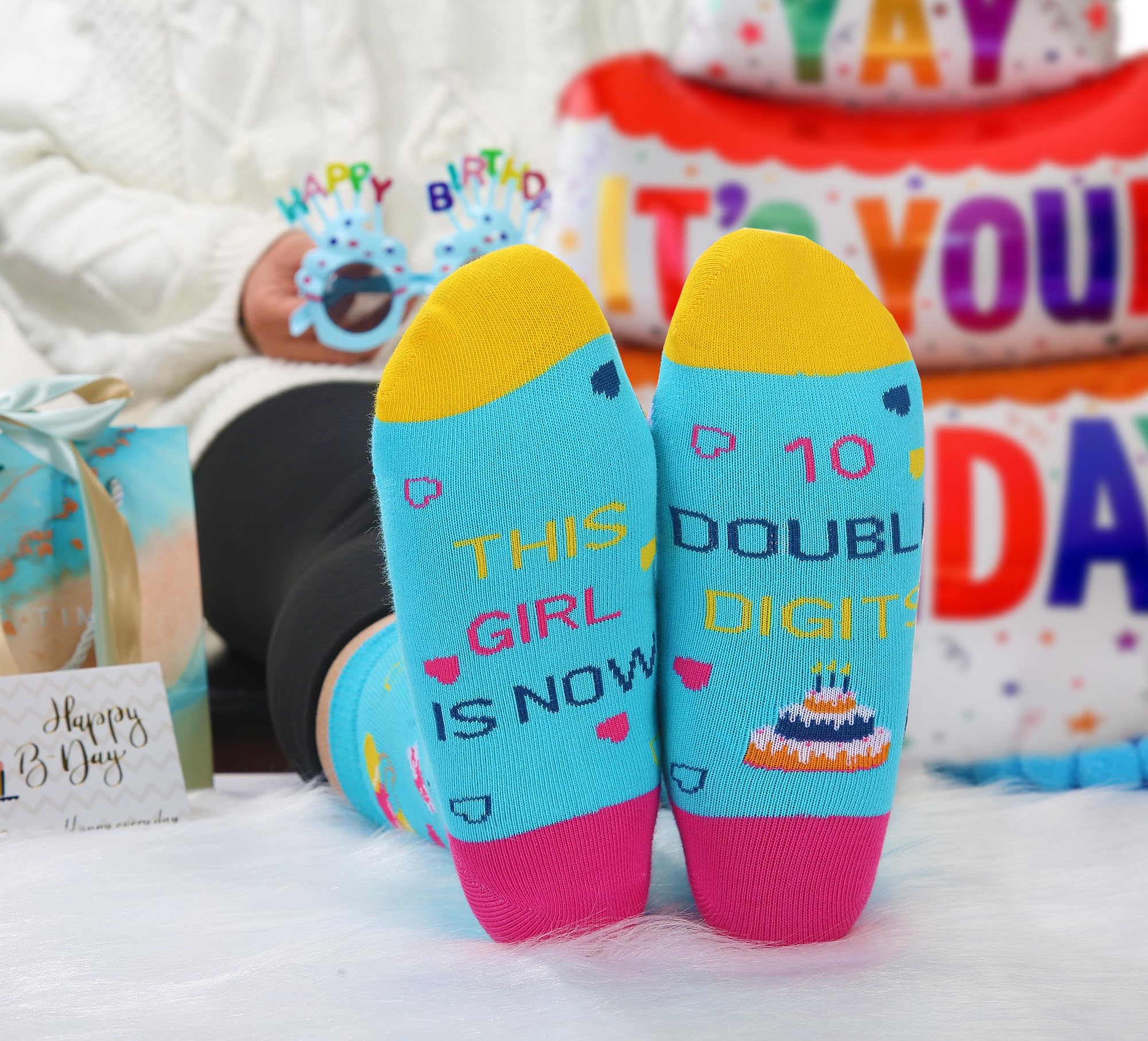 Funny Animal Socks for Kids Girls - Cute Birthday Gifts for 10 Year Old Girls - Best 10th Birthday Present for Preteen Girls - Perfect for School, Parties & Everyday Wear
