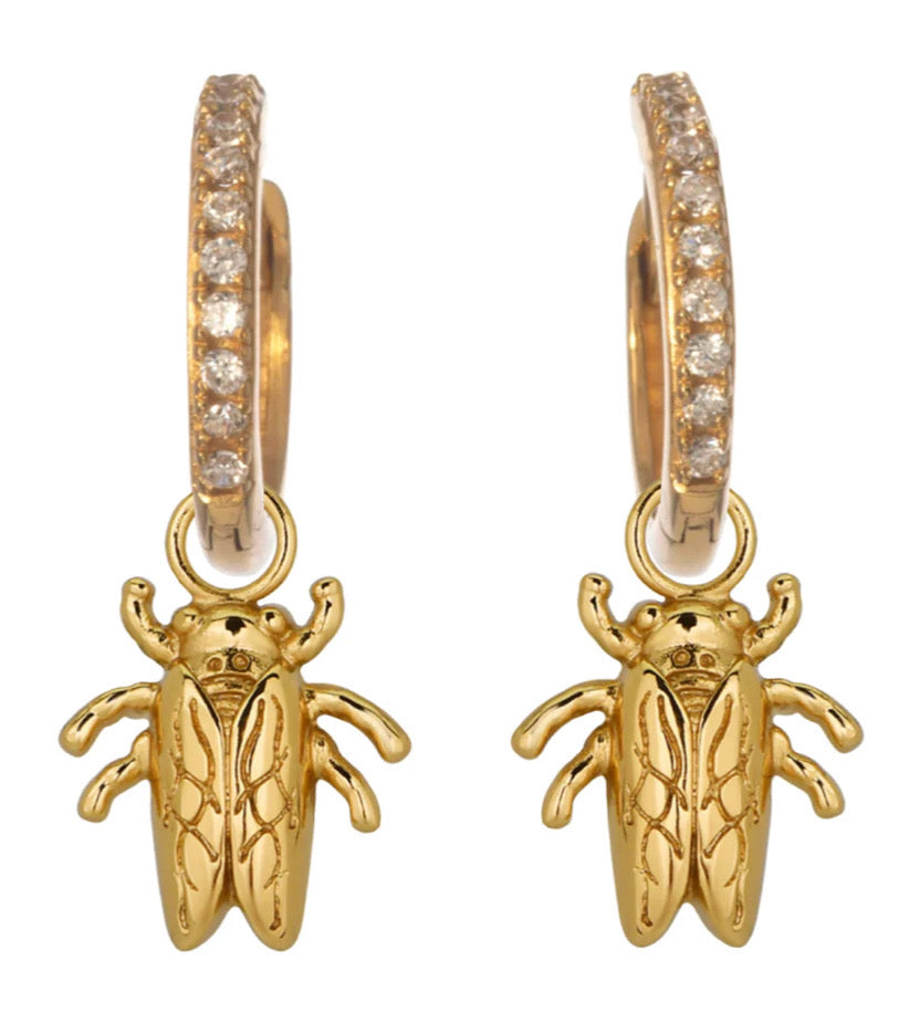 Goldbug Collection Baby Bug Earrings - Cute Gold-Plated Insect Charm Stud Earrings for Girls & Women - Perfect for Birthdays, Parties & Everyday Wear