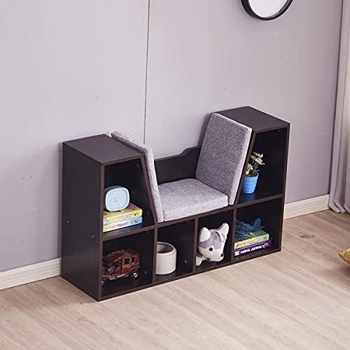 6-Cubby Kids Bookcase - Dark Brown Wooden Storage Organizer for Children's Books & Toys | Perfect for Bedroom, Playroom & Classroom Organization