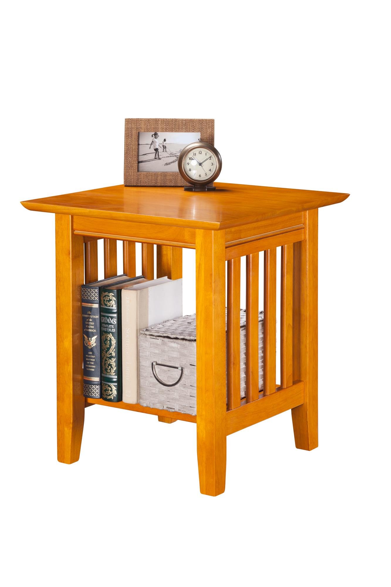 AFI Mission End Table - Solid Walnut Wood Side Table for Living Room, Bedroom, or Office - Perfect Nightstand or Sofa Table for Home Decor