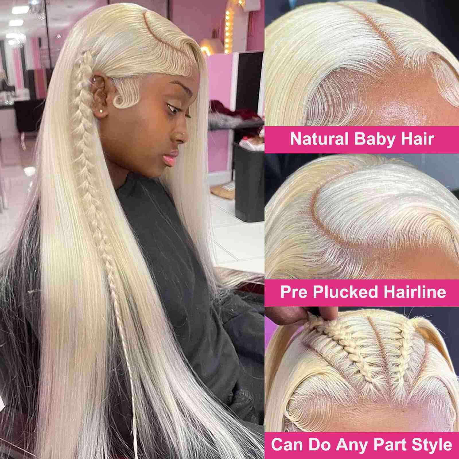 32 Inch 613 Blonde Straight Lace Front Wig Human Hair - 13x6 HD Transparent Lace Frontal Wig for Women, Pre-Plucked 200 Density, Perfect Gift for Mom - Great for Daily Wear, Cosplay, and Special Occasions
