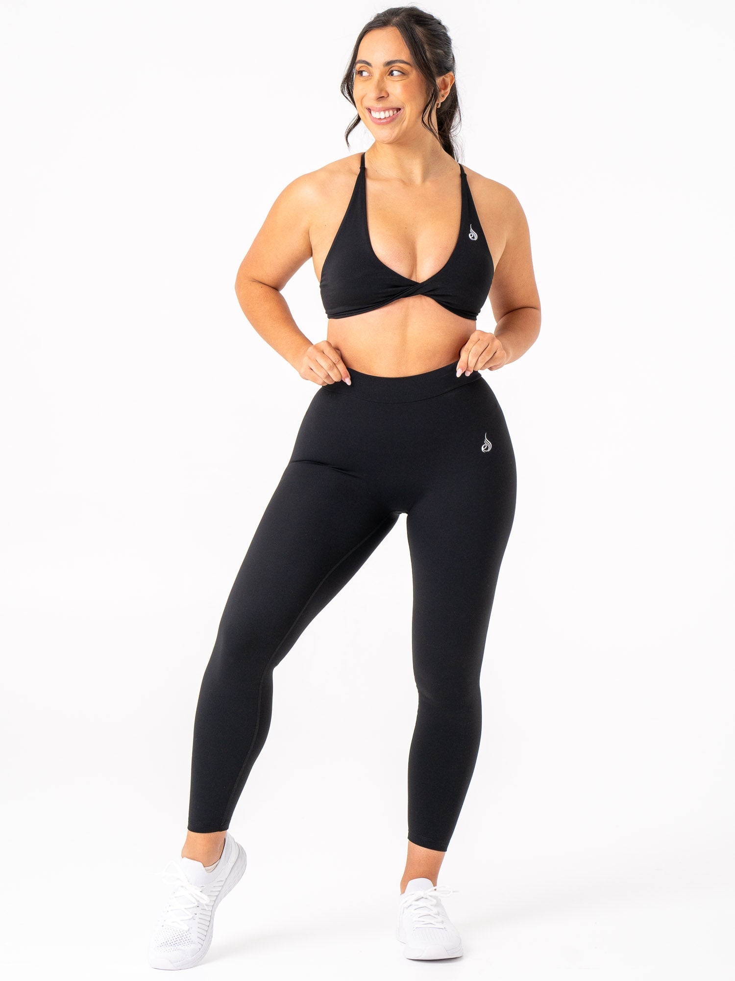 NKD Twist Sports Bra for Women - High Support Workout Top for Running, Yoga & Gym - Breathable & Comfortable Black Activewear