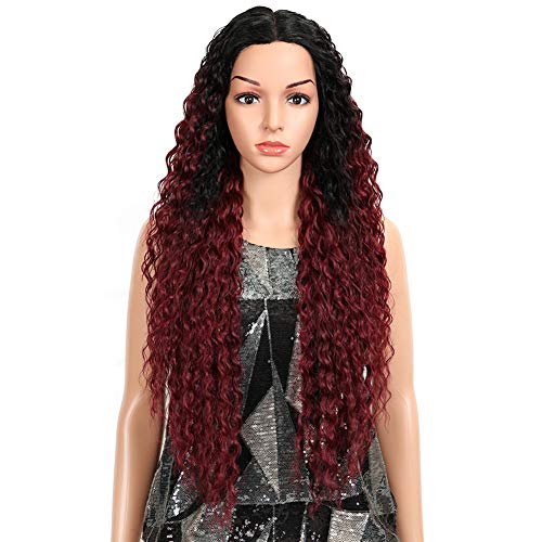 Natural Blonde Long Wavy Synthetic Lace Front Wigs for Black Women - Kinky Curly Glueless 150% Density Heat Resistant Human Hair Wigs (32 Inch) #TT1B530 | Perfect for Daily Wear, Cosplay, and Special Occasions