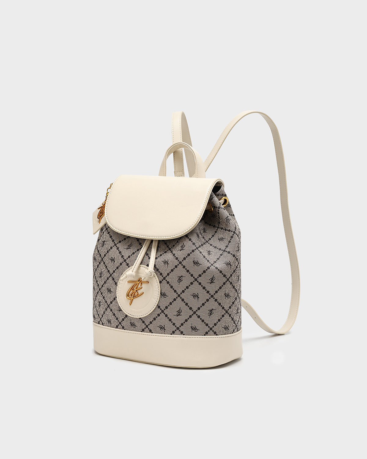 Stylish White Glam Backpack for Women - Trendy Fashion Shoulder Bag for Work, Travel & School | Lightweight Durable Design with Multiple Pockets