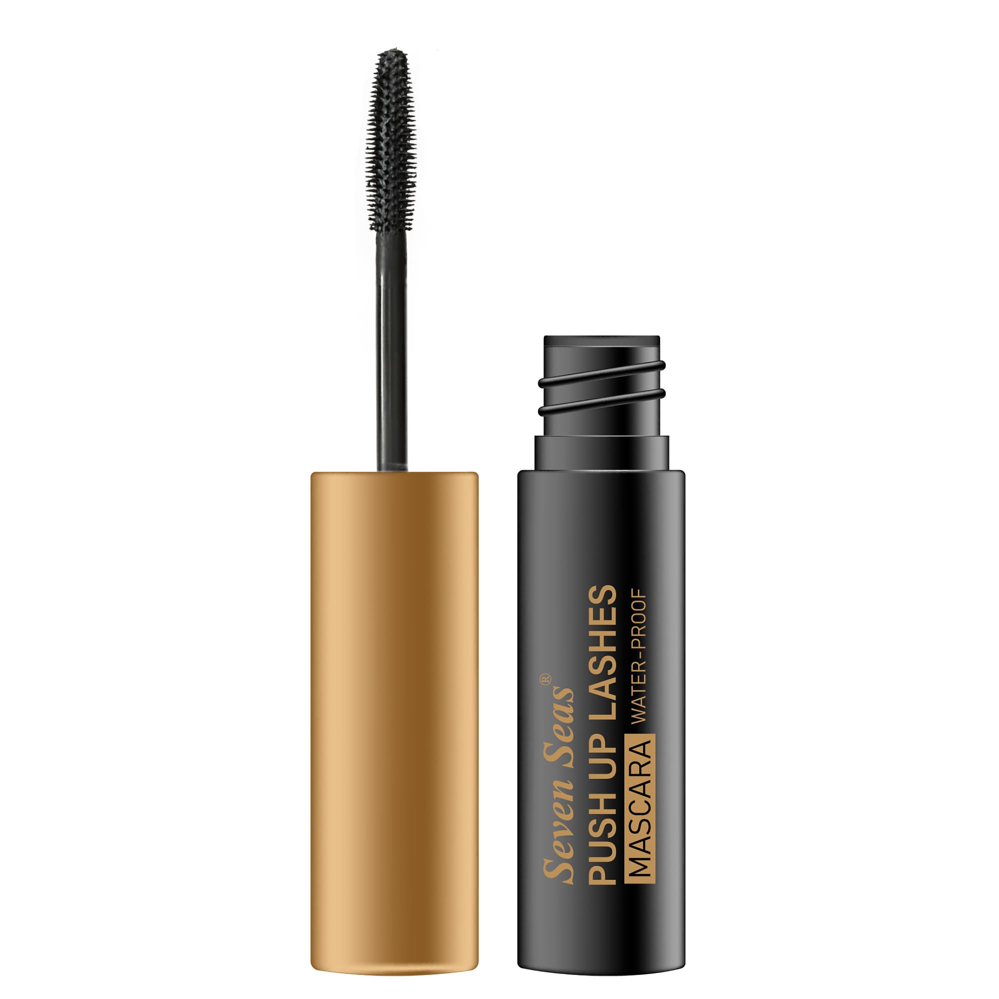 Seven Seas Push Up Lashes Mascara 10g - Volumizing Waterproof Mascara for Women, Black Long Lasting & Glossy Finish - Perfect for Daily Wear, Parties & Special Occasions