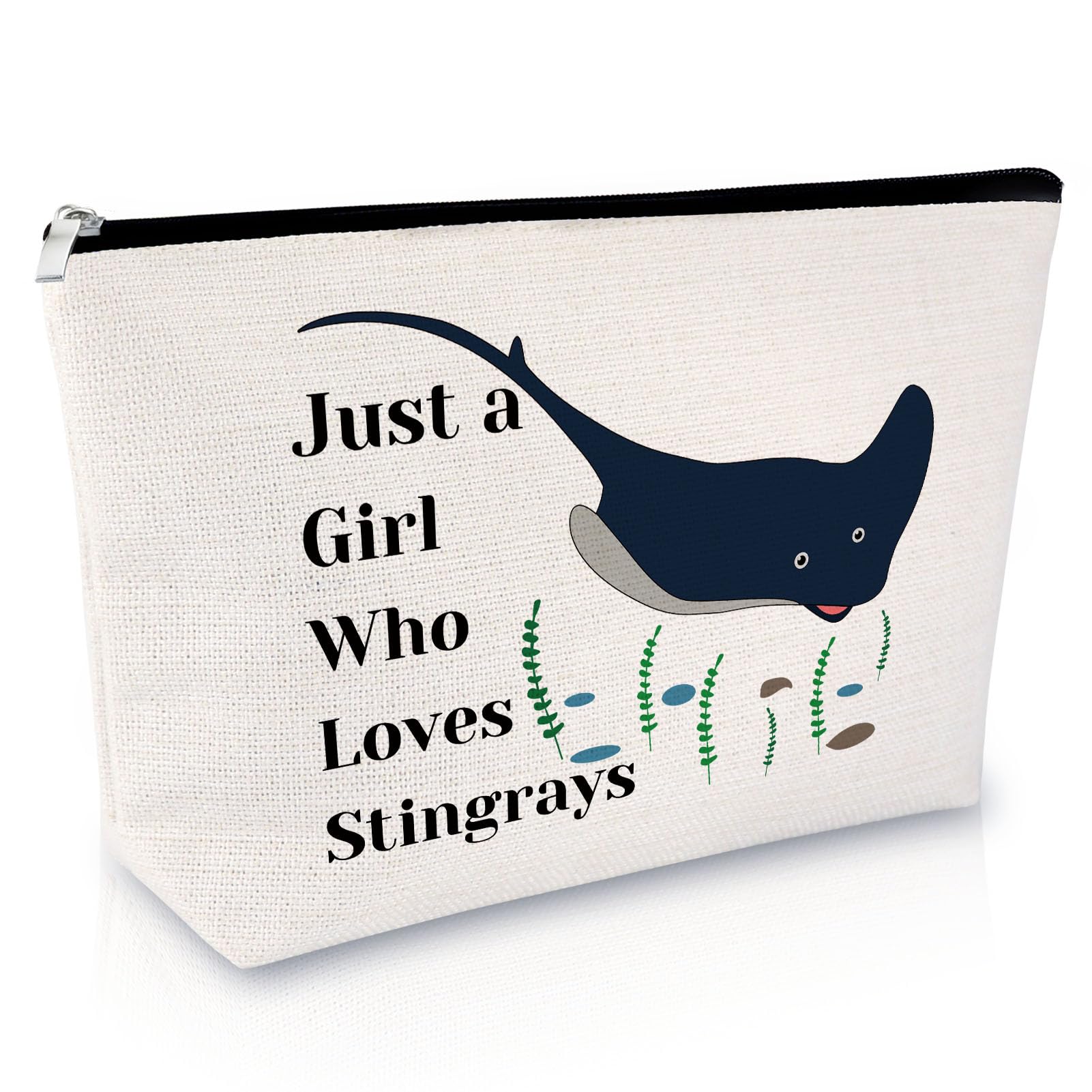Stingray Themed Makeup Bag for Women - Waterproof Cosmetic Travel Pouch | Ocean Animal Gifts for Stingray Lovers | Perfect for Beach Vacation, Birthday Presents & Christmas Gifts | Great for Makeup Storage, Travel Essentials & Daily Use