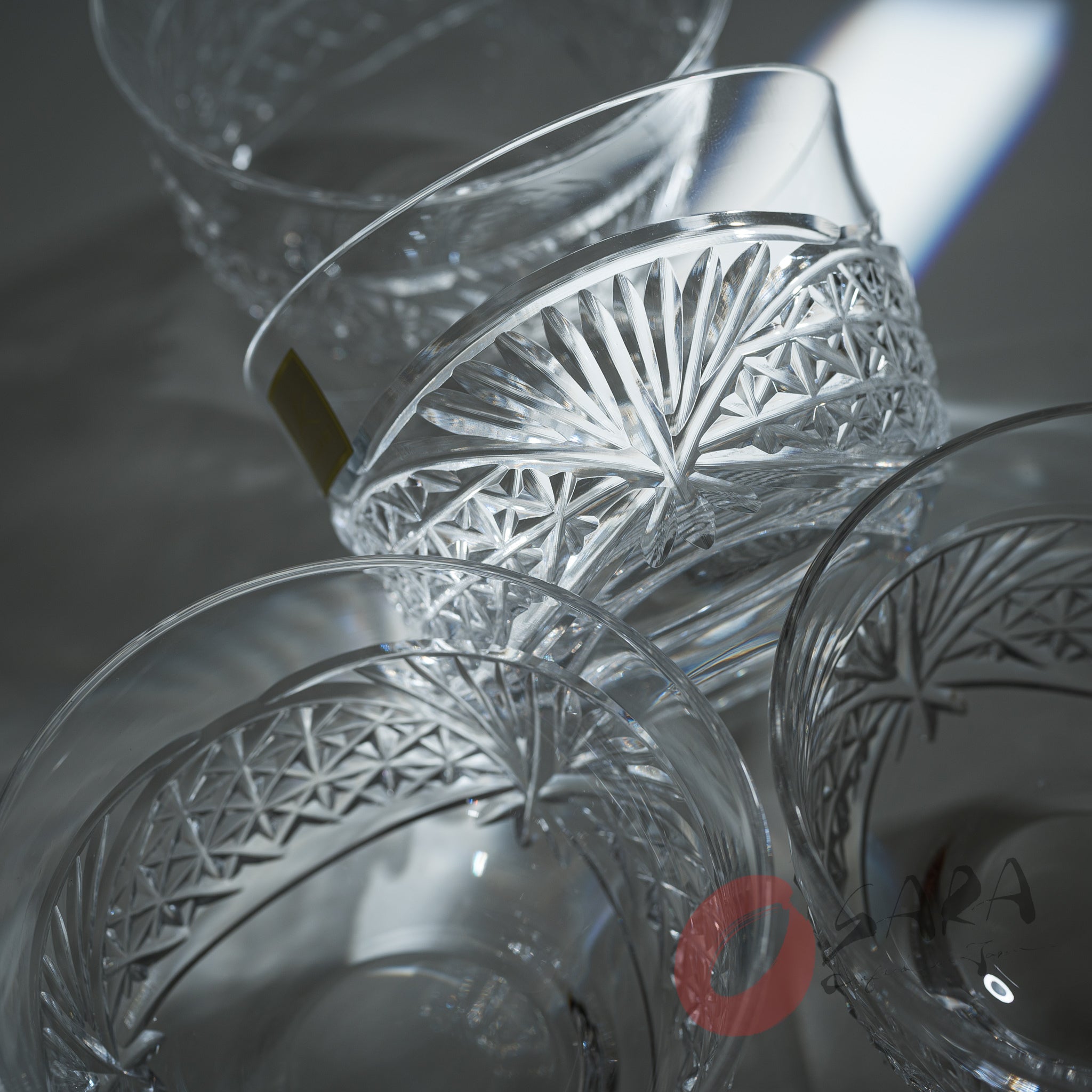 Premium KAGAMI Crystal Edo Kiriko Cold Tea Cup Set of 5 - Handcrafted Japanese Cut Glass Cups for Iced Tea, Cocktails & Desserts - Elegant Drinkware for Home Entertaining & Gifts