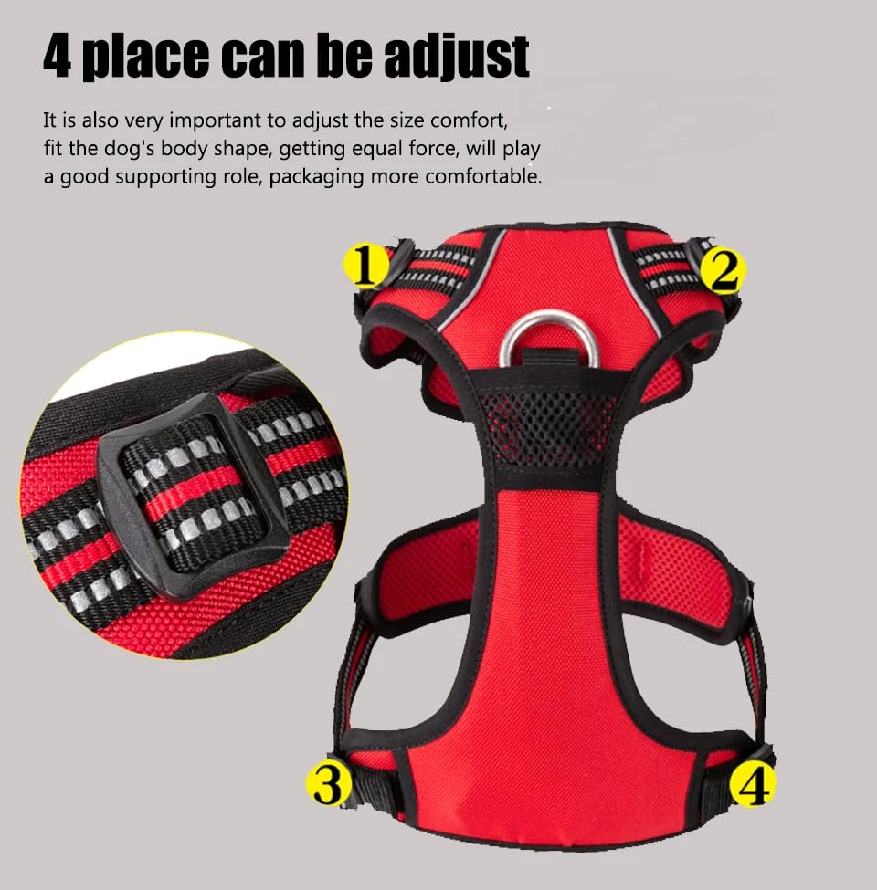 WINHYEPET No Pull Dog Harness - Reflective Adjustable Soft Mesh Vest for Small, Medium & Large Dogs - Padded Comfort for Running, Walking & Training - Easy Control Pet Harness (Brown, Medium) - Perfect for Daily Walks, Jogging & Outdoor Adventures