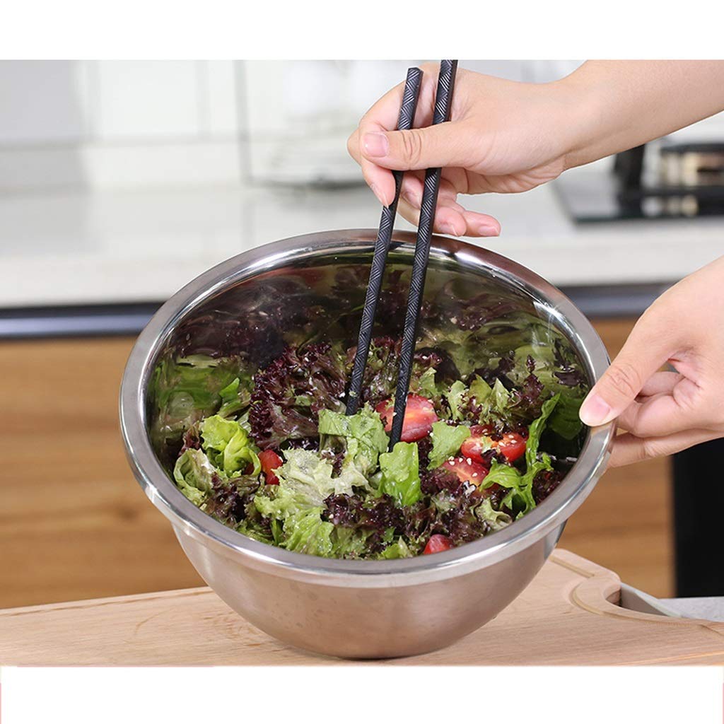 Stainless Steel Mixing Bowls Set of 3 - Nesting Dinner & Appetizer Plates with Measurement Lines & Non-Slip Silicone Base - Thick Material Salad, Batter & Egg Mixing Bowls for Baking, Cooking & Food Prep