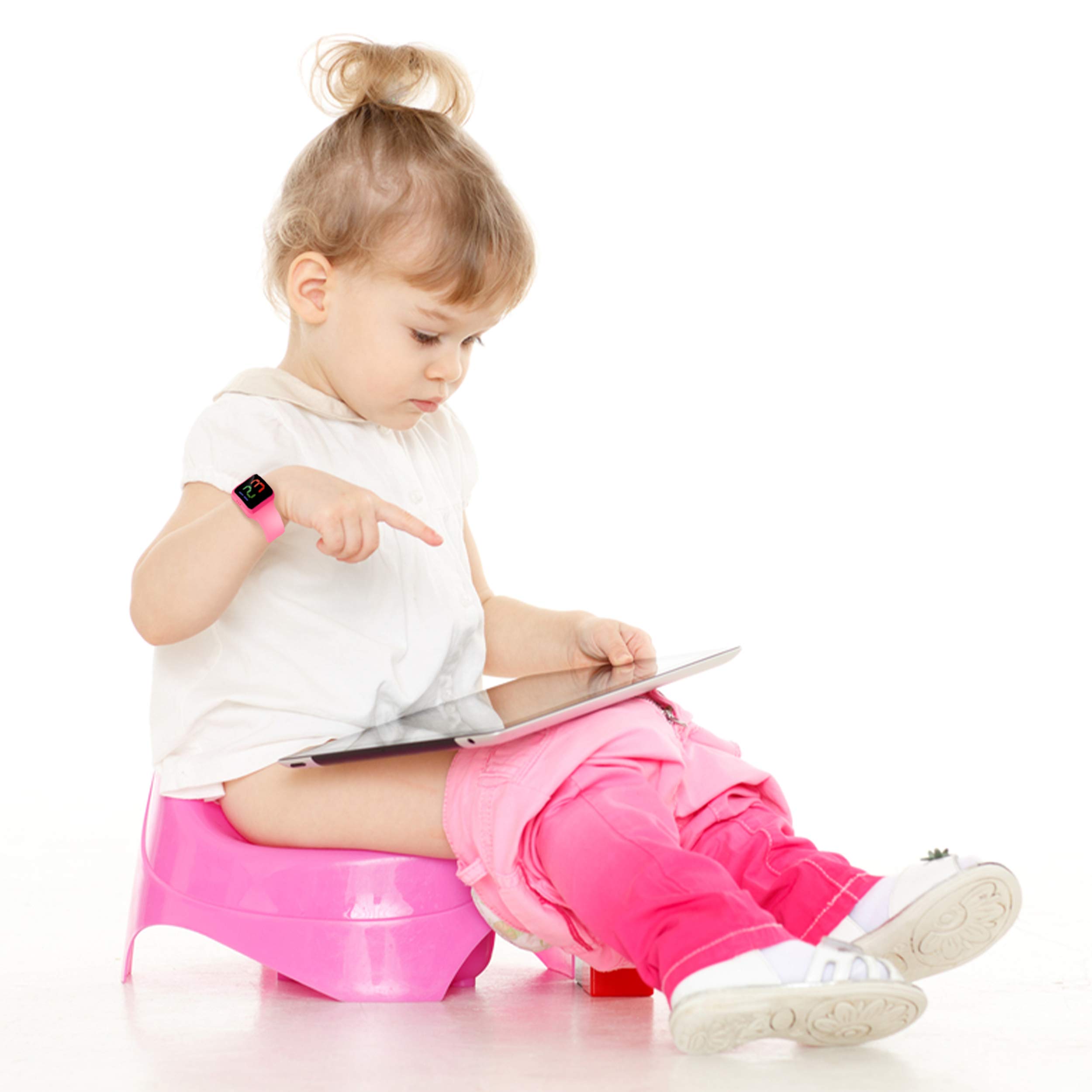 Potty Training Watch for Toddlers - Waterproof Timer & Reminder for Kids Toilet Training (Pink) | Perfect for Daycare, Preschool & Home Use
