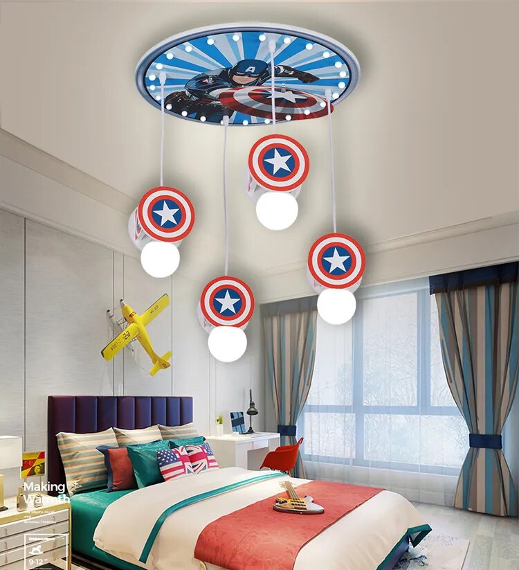 Captain Ceiling Light for Boys Room - Navy Blue LED Kids Bedroom Lighting - Perfect for Themed Bedrooms, Playrooms & Nursery Decor