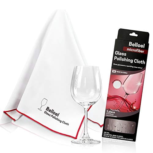 Belloel Microfiber Glass Polishing Cloths - Streak Free & Lint Free Cleaning for Wine Glasses, Crystal, Screens, Jewelry & Silverware | Perfect for Home, Restaurant & Office Use
