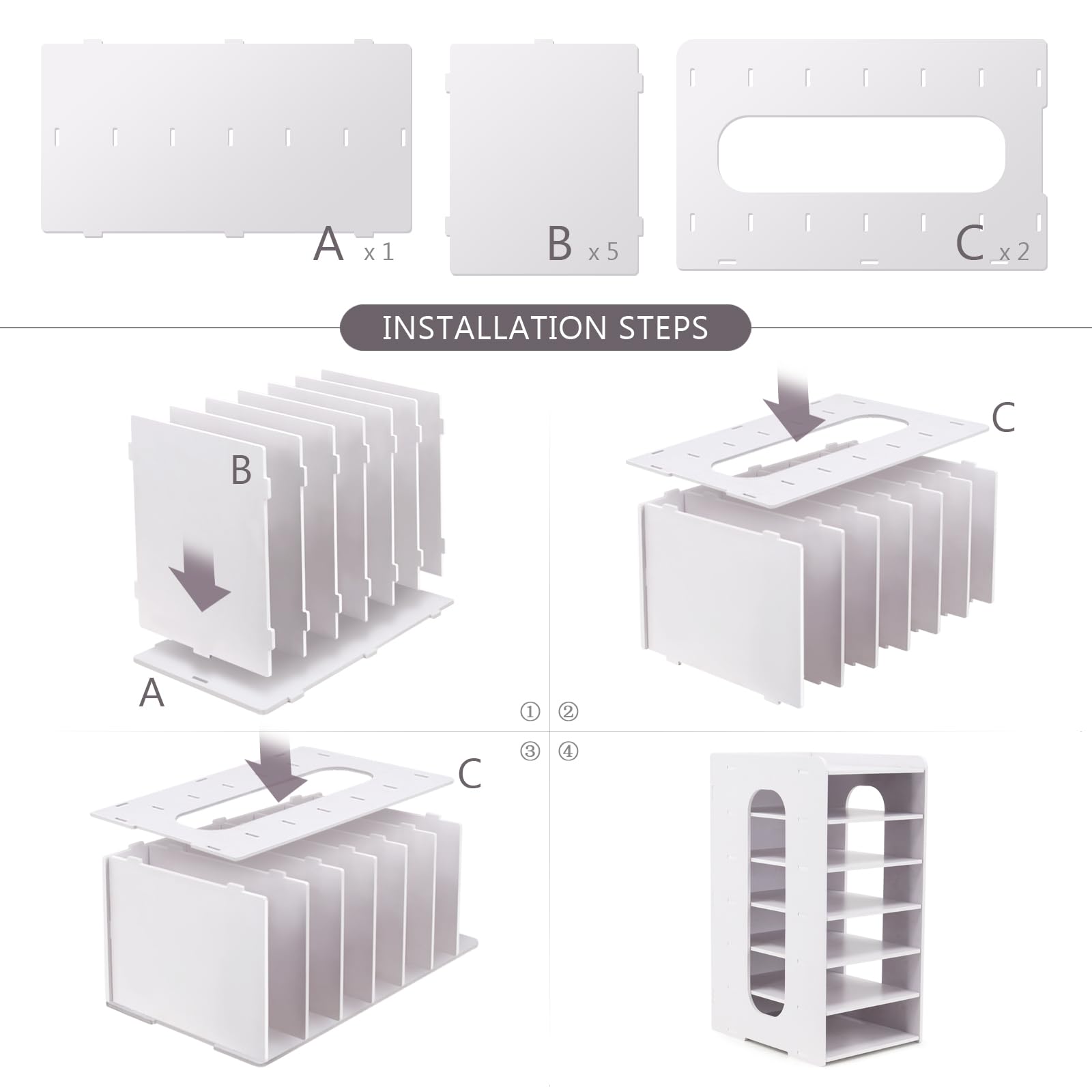 SONGWAY 7-Tier Desktop Mail Sorter Organizer - Letter & Bill Holder, Small File Organizer with Accessories Storage, White - Perfect for Home Office, Mailroom, and Workspace Organization
