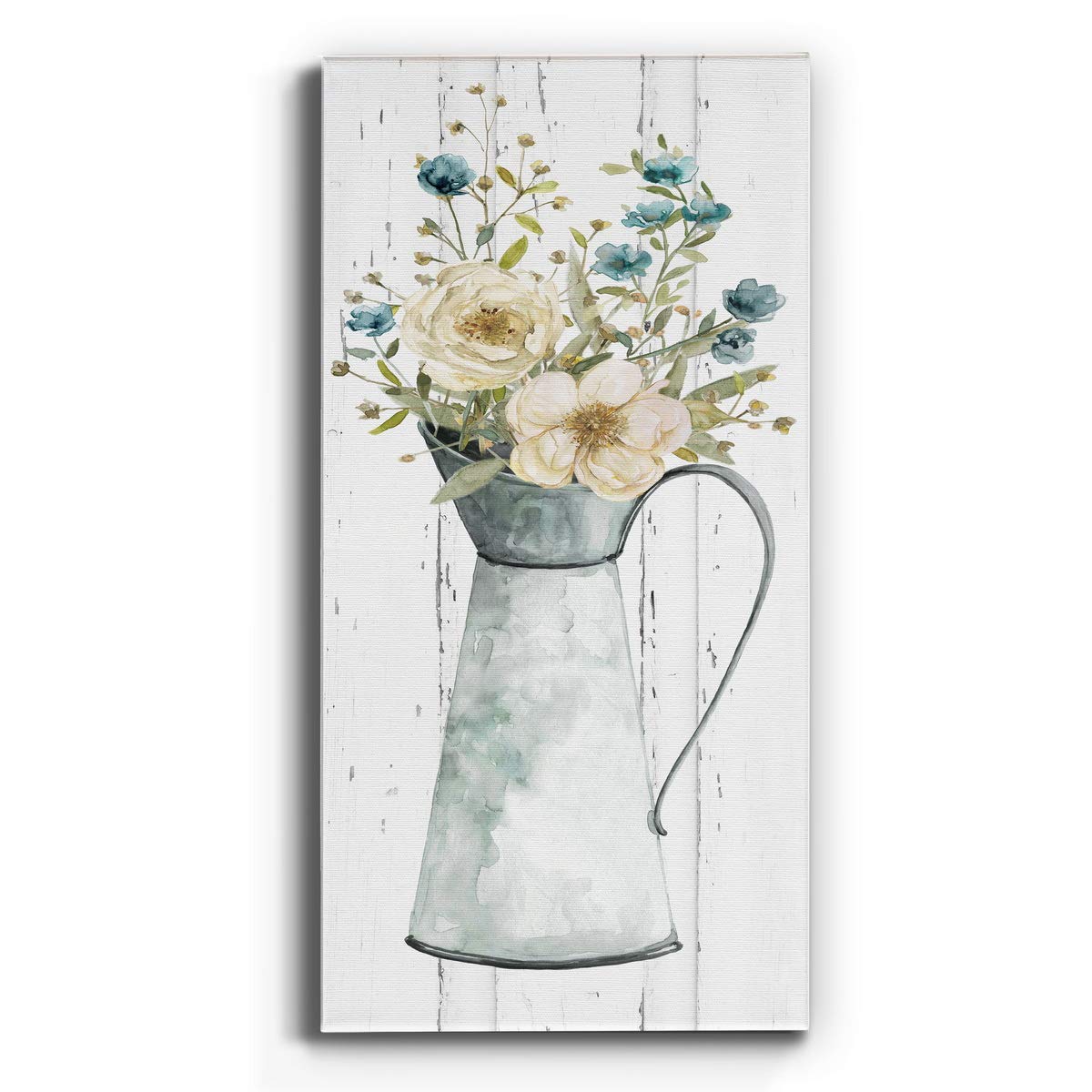 Blue and Yellow Floral Vase Canvas Wall Art - 12x24 Inch Hand Painted Flower Painting for Home Decor, Perfect for Bedroom, Living Room, Dining Room, Office & Kitchen | Modern Botanical Print for Wall Decorations & Interior Design