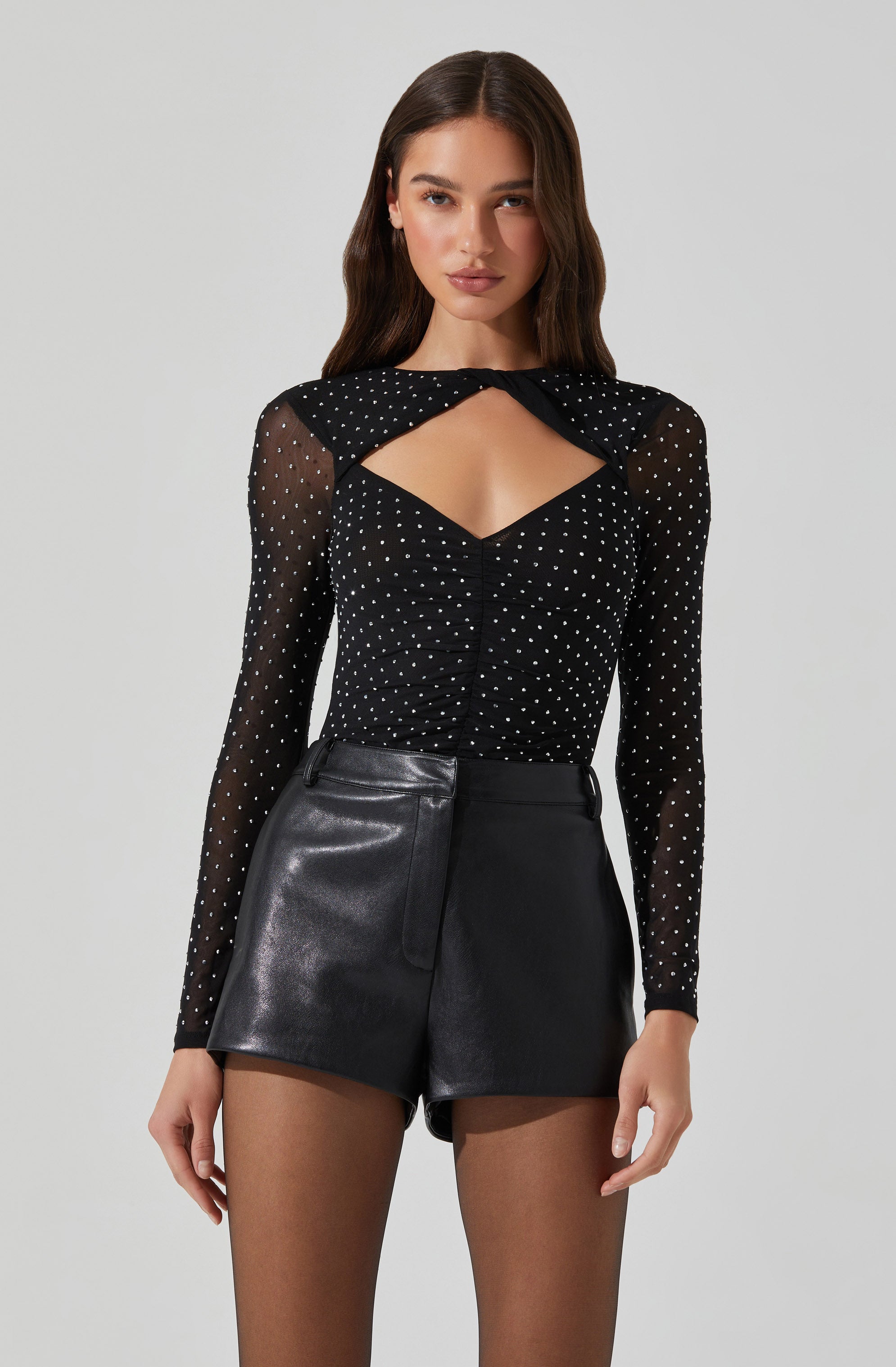 Sparkling Rhinestone Mesh Bodysuit for Women - Sexy Shimmering Party Outfit for Club, Evening Wear & Special Occasions