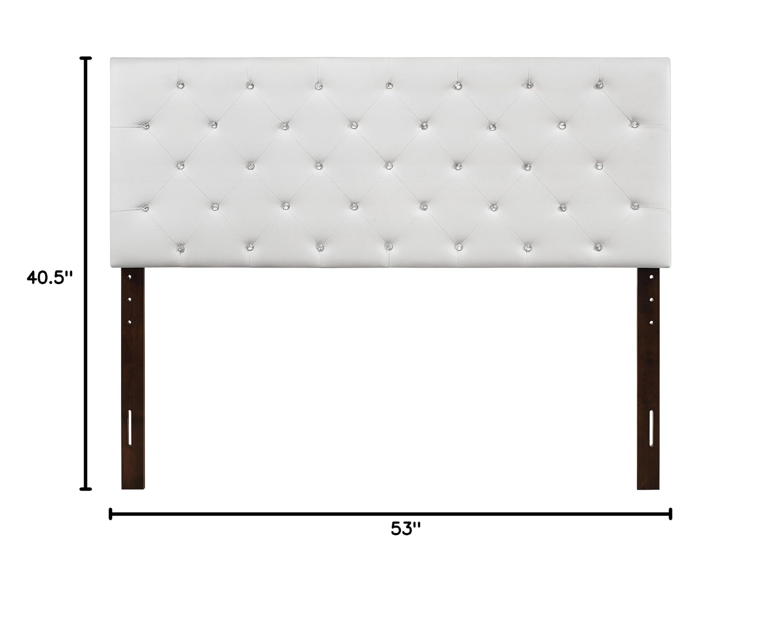 Glory Furniture Super Nova Faux Leather Upholstered Full Headboard in White - Modern Bed Frame Accent for Master Bedroom & Guest Room Decor