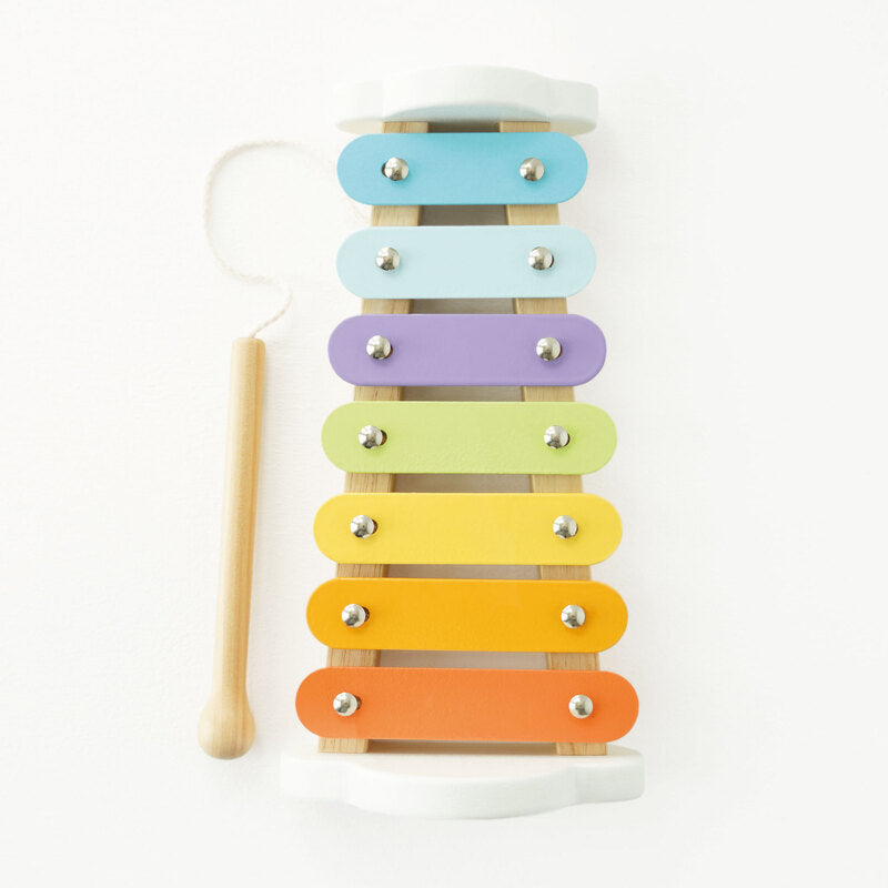 Petilou Rainbow Wooden Xylophone - Colorful Musical Toy for Kids, Toddler Educational Instrument - Perfect for Early Learning, Music Play & Sensory Development