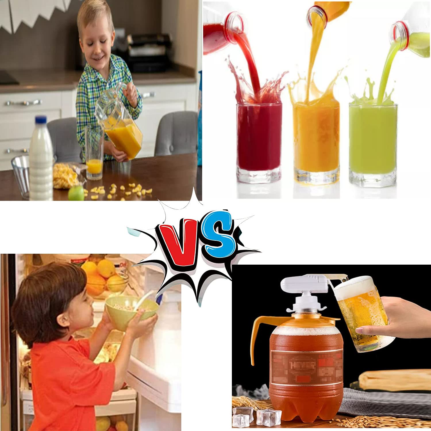 Electric Milk and Beverage Dispenser with Automatic Tap - Portable Drink Dispenser for Water, Juice, and More - Perfect for Home Kitchens, Outdoor Parties, and Office Use (2 Pack)