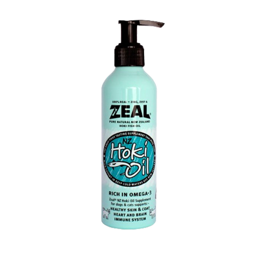 Premium Zeal Pure Natural New Zealand Hoki Fish Oil for Dogs & Cats - Rich Omega-3 Supplement for Skin, Coat & Joint Health - 225ml Bottle - Supports Immune System & Heart Function - Ideal for Daily Pet Wellness Routine