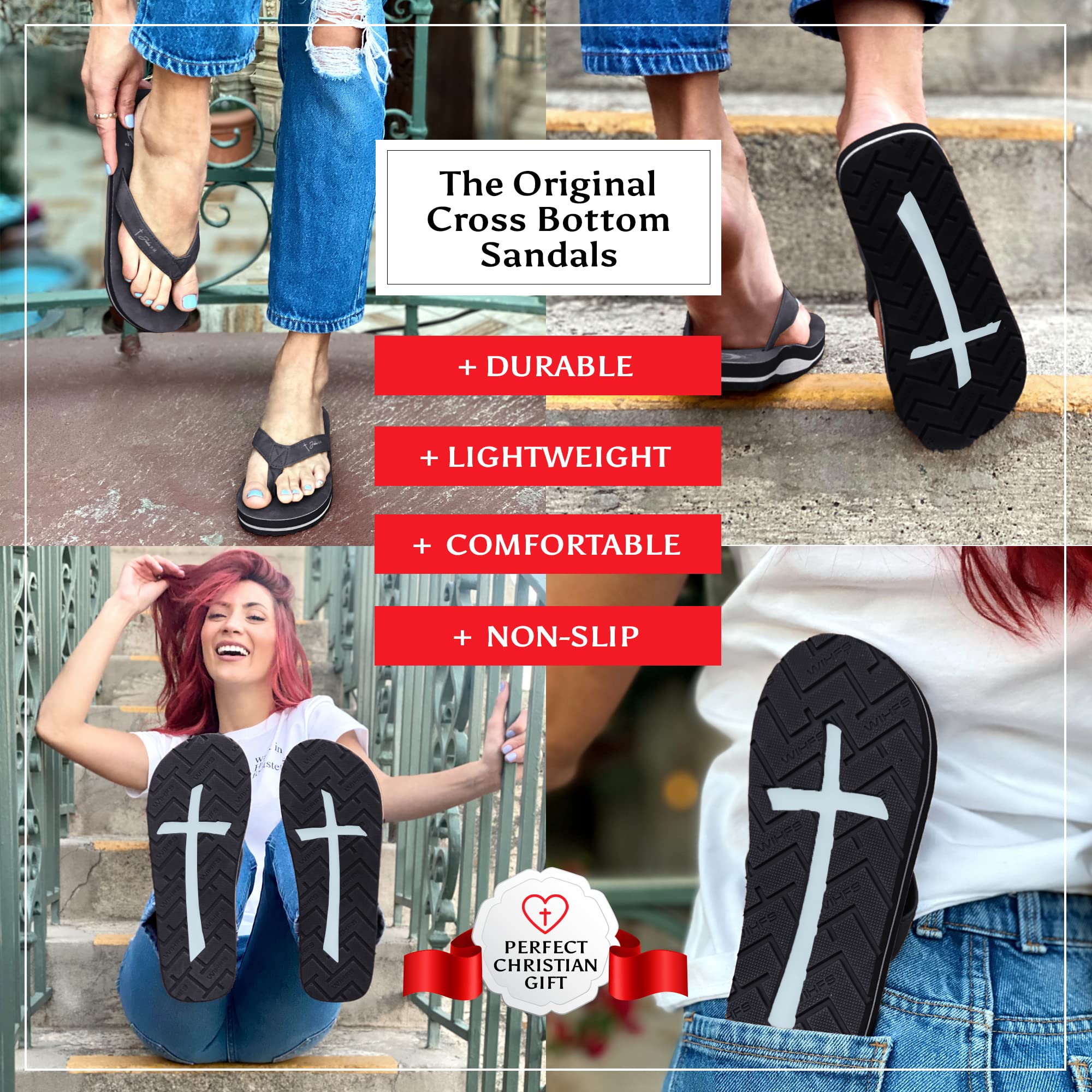 Women's Christian Sandals with John 3:16 Bible Verse - Comfortable Flip Flops for Women, Faith-Based Footwear & Christian Apparel - Perfect for Church, Beach, and Everyday Wear