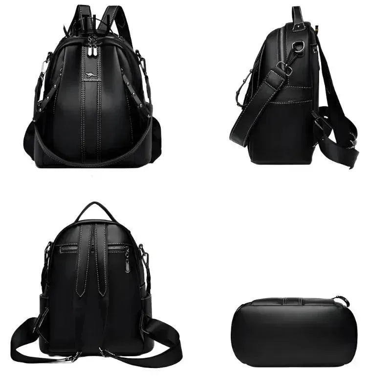 Premium Genuine Leather Women's Backpack Purse - Fashionable & Durable Handbag for Work, Travel & Daily Use