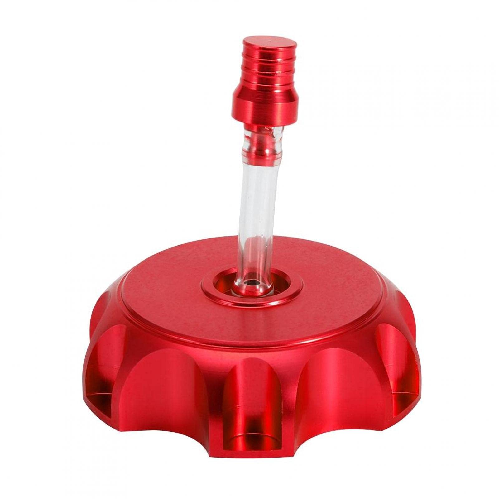 CNC Aluminum Motorcycle Fuel Tank Cap with Breather Vent - Universal Fit for Fuel Tanks (Red) - Durable Gas Tank Cover for Harley, Honda, Yamaha & More - Perfect for Cruisers, Touring Bikes & Street Motorcycles