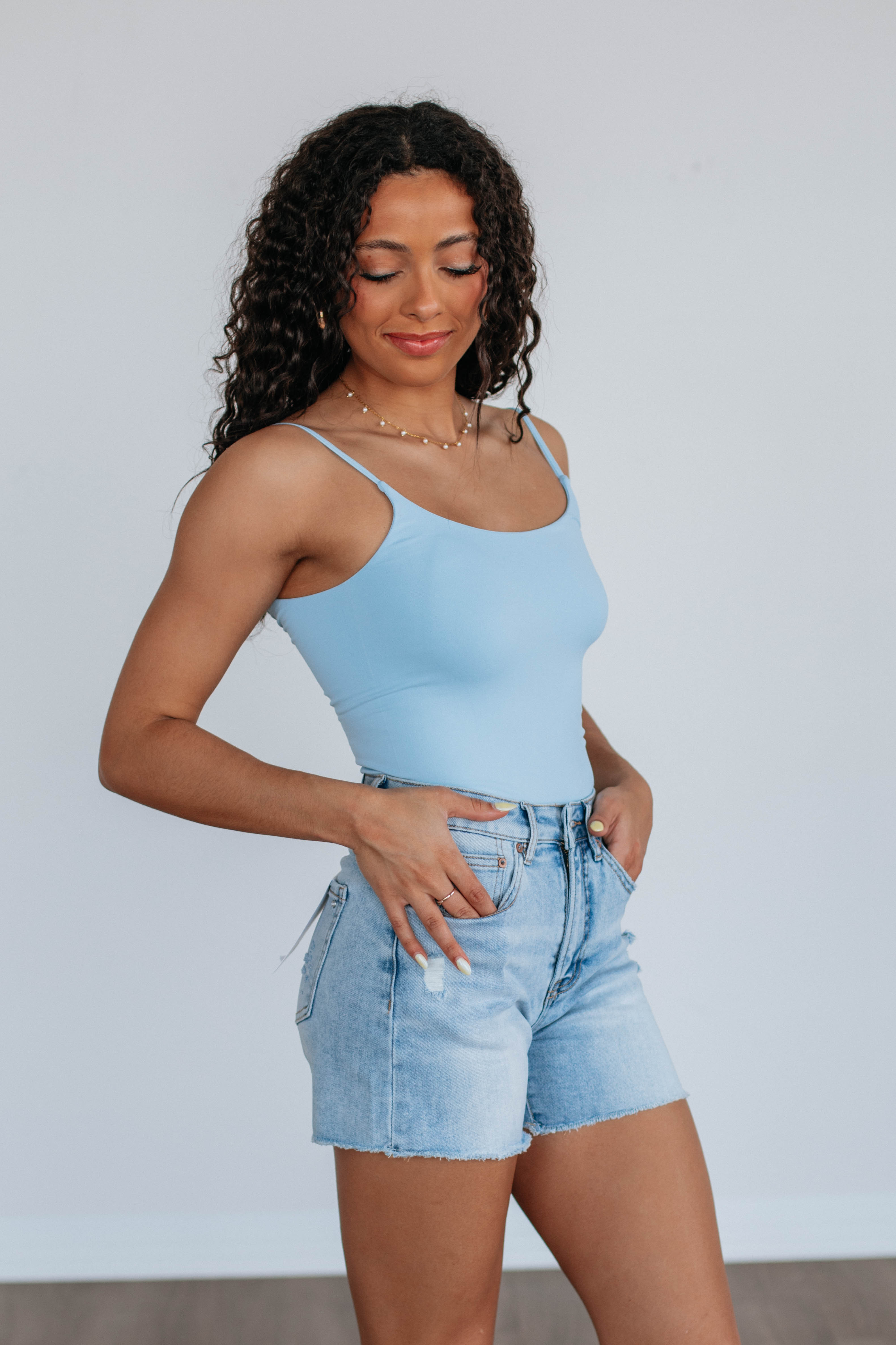Double Take Bodysuit for Women - Sky Blue Seamless Shapewear for Everyday Comfort & Confidence | Perfect for Work, Date Night & Special Occasions