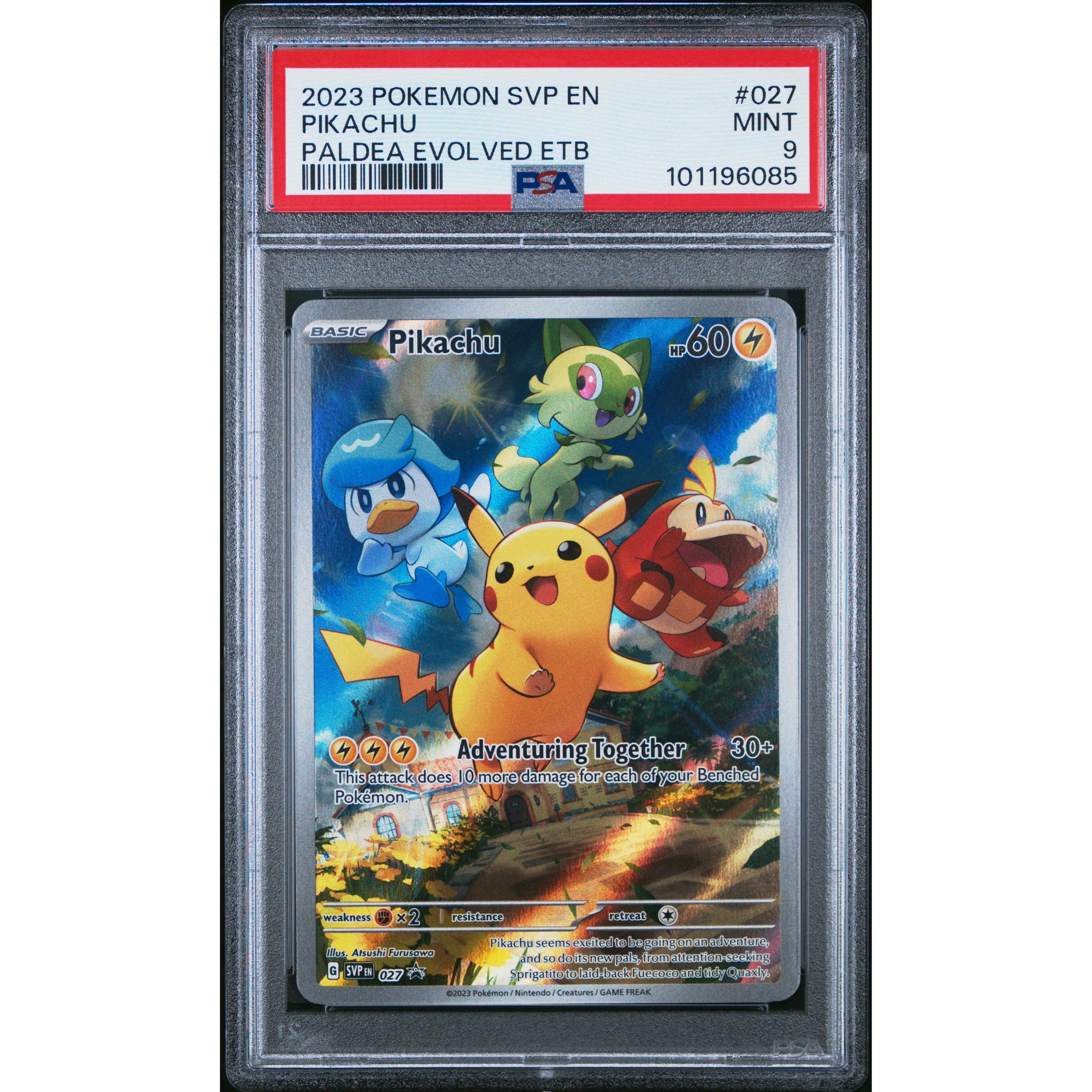 2023 Pokemon Scarlet Violet Promo Pikachu SVP027 PSA 9 Graded Card - Rare Collectible for Pokemon TCG Players & Fans | Perfect for Gaming Tournaments, Display Collections & Investment