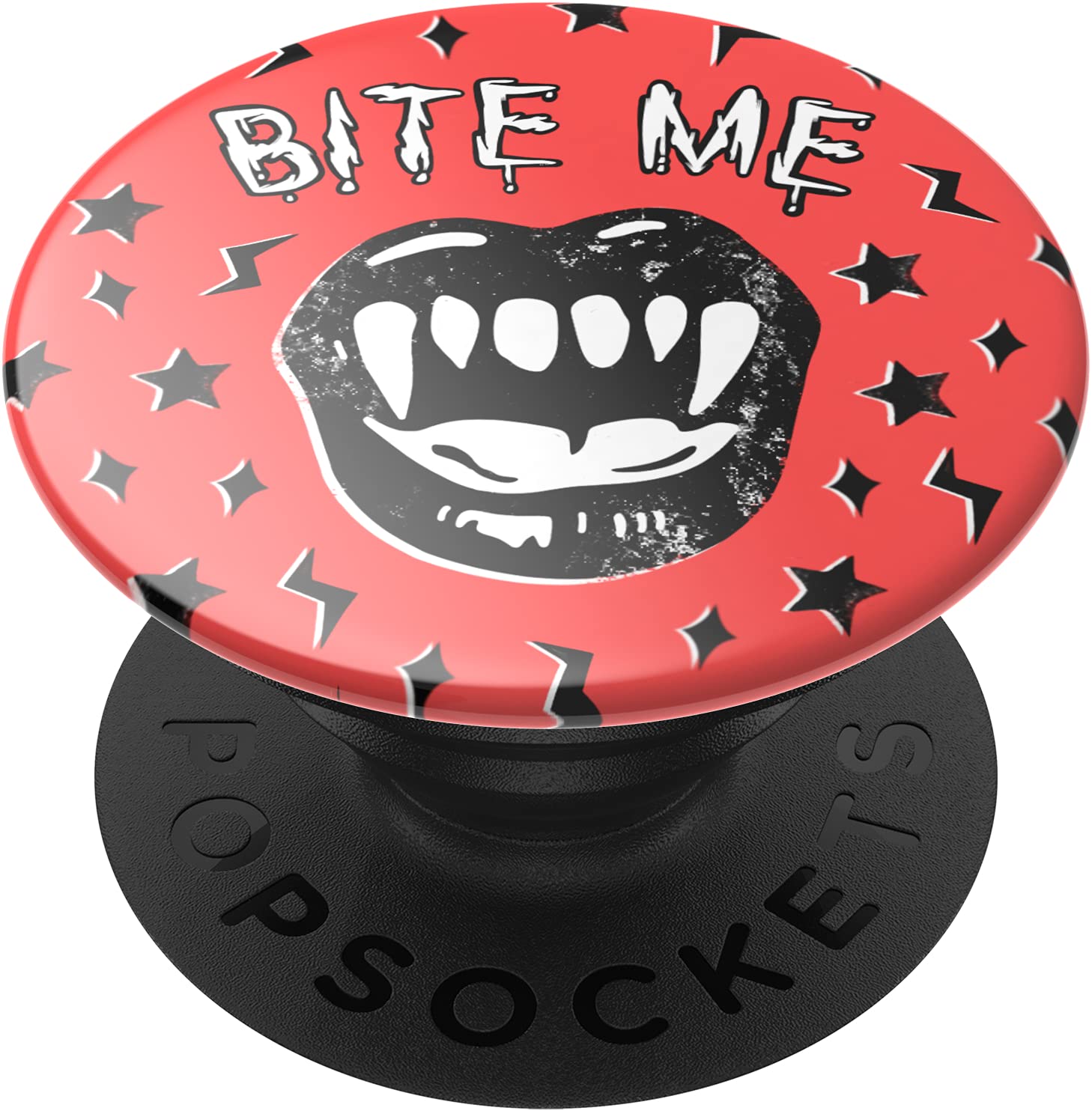 PopSockets Phone Grip with Expanding Kickstand - Bite Me Fangs Glossy Design for iPhone & Android - Perfect for Hands-Free Viewing, Gaming & Selfies