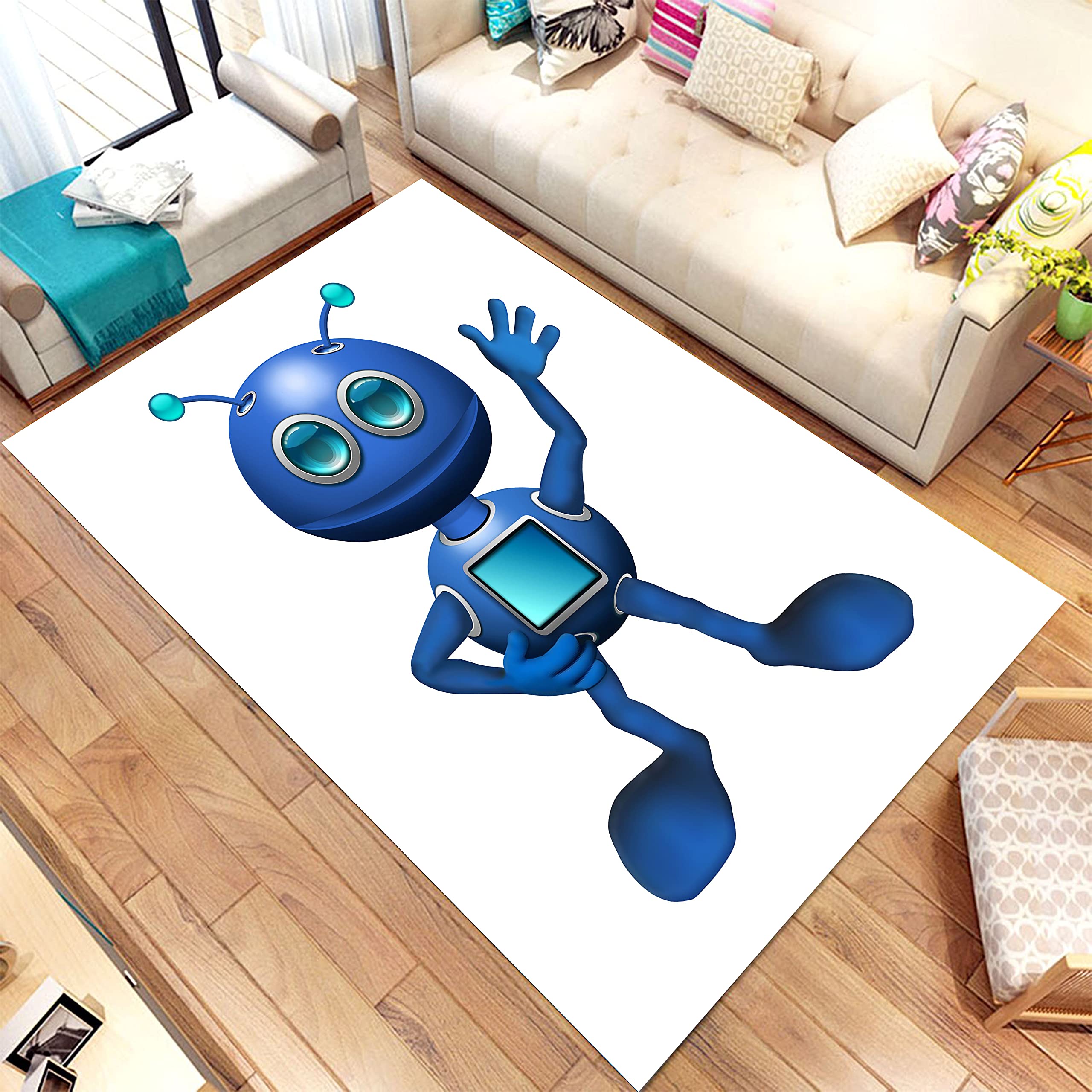 Space Themed Area Rug for Living Room & Kids Room - 31”x59” (80x150cm) Modern Home Decor, Personalized Gift Idea - Perfect for Nursery, Playroom & Space Enthusiast Decor