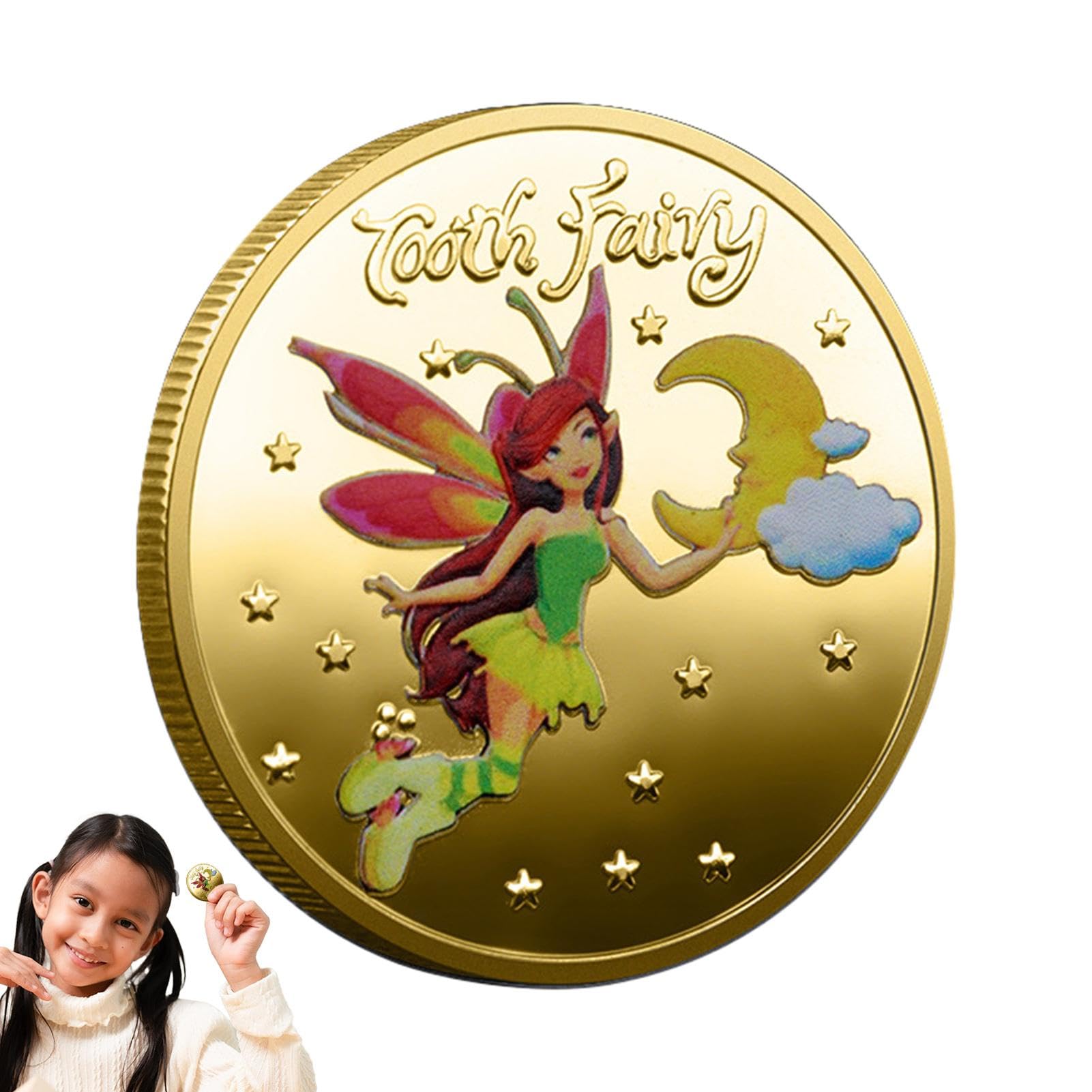 Tooth Fairy Coin for Kids - Lost Teeth Reward Keepsake & Commemorative Souvenir | Cartoon Uncirculated Collectible Coin for Boys & Girls | Perfect Gift for Tooth Change Milestones & Childhood Memories