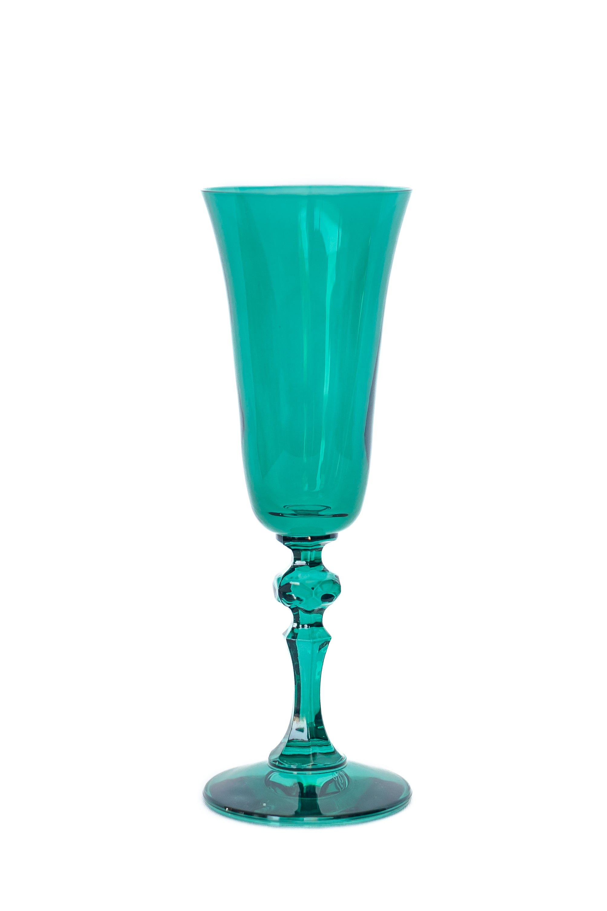 Estelle Colored Regal Flute Set of 2 - Emerald Green Glass Flutes for Champagne, Wine & Cocktails | Elegant Drinkware for Weddings, Parties & Special Occasions