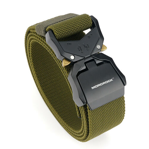 Military Tactical Belt for Men - Heavy Duty Nylon Web Belt with Quick Release Metal Alloy Buckle - Perfect for Outdoor, Hiking, Camping & Tactical Gear