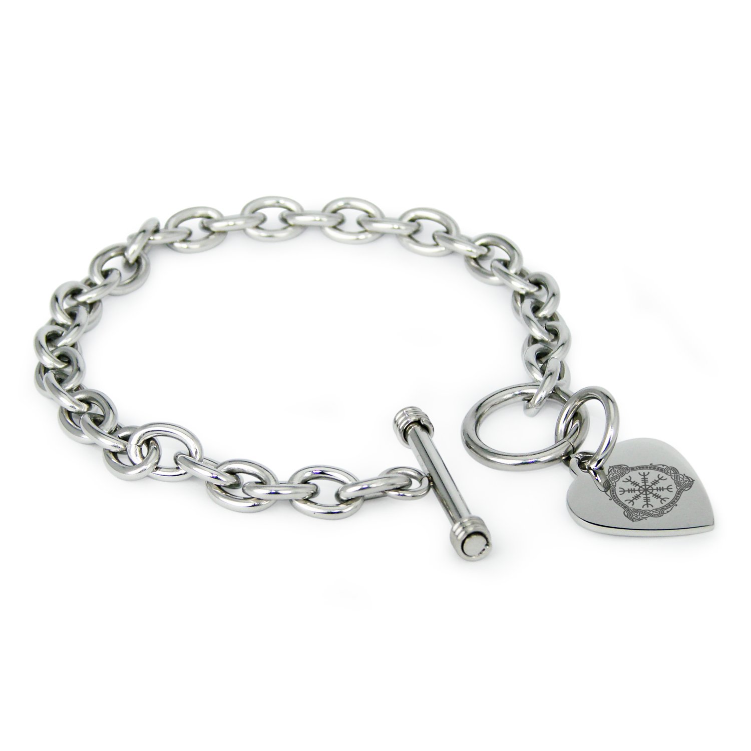 Tioneer Stainless Steel Heart Charm Bracelet & Necklace Set - Romantic Gift for Her, Valentine's Day, Anniversary & Everyday Wear