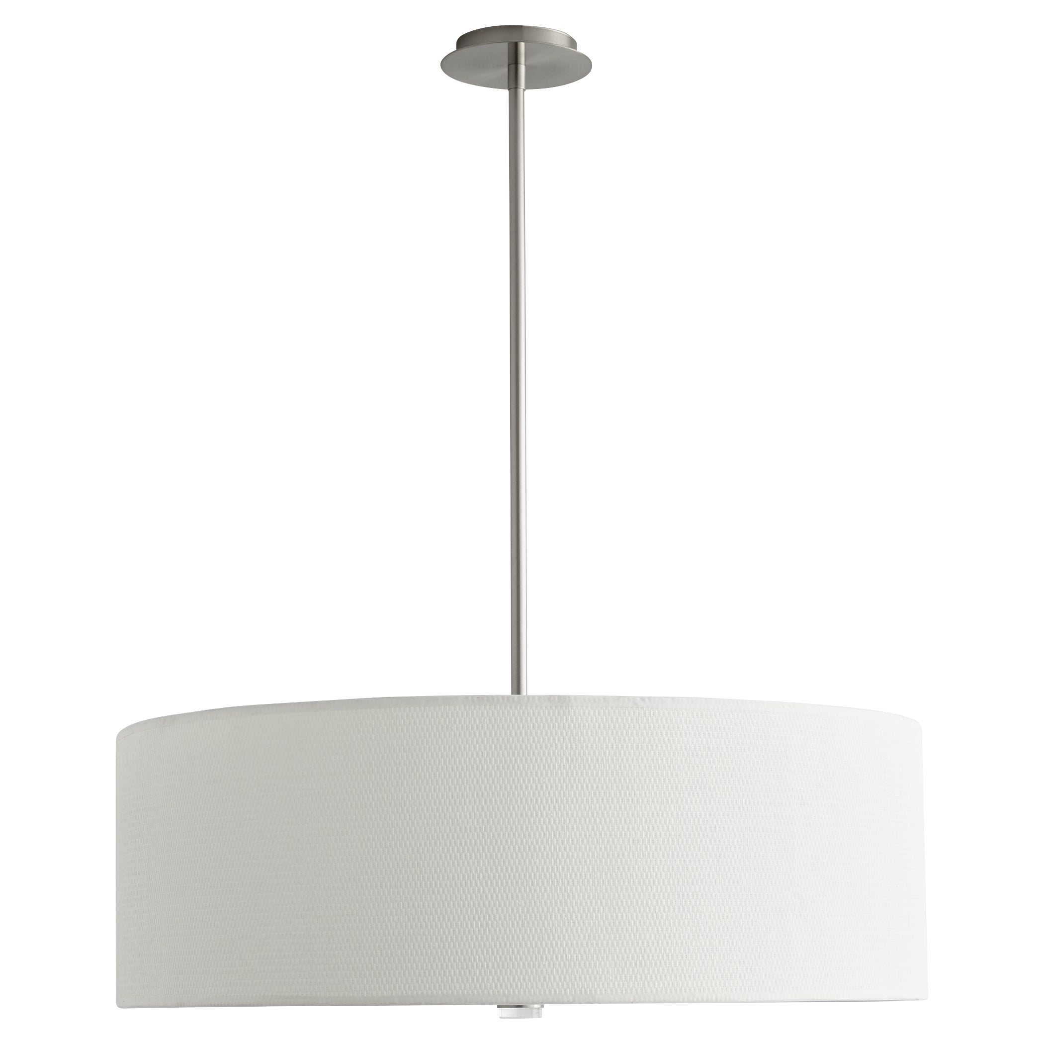 Oxygen Echo 3 640 24 Drum Pendant Light Fixture - 30 Inch Modern Ceiling Light in Satin Nickel & White Grass - Perfect for Dining Room, Kitchen Island, and Living Room Lighting