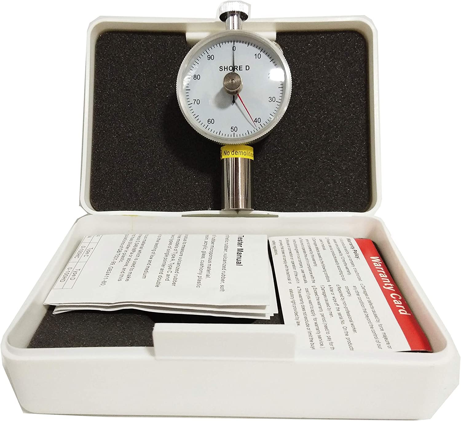 Professional Shore D Hardness Tester Meter - Digital Durometer 0-100HD with Dual Needle for Rubber, Plastic & Foam - Ideal for Quality Control in Manufacturing & Material Testing Labs