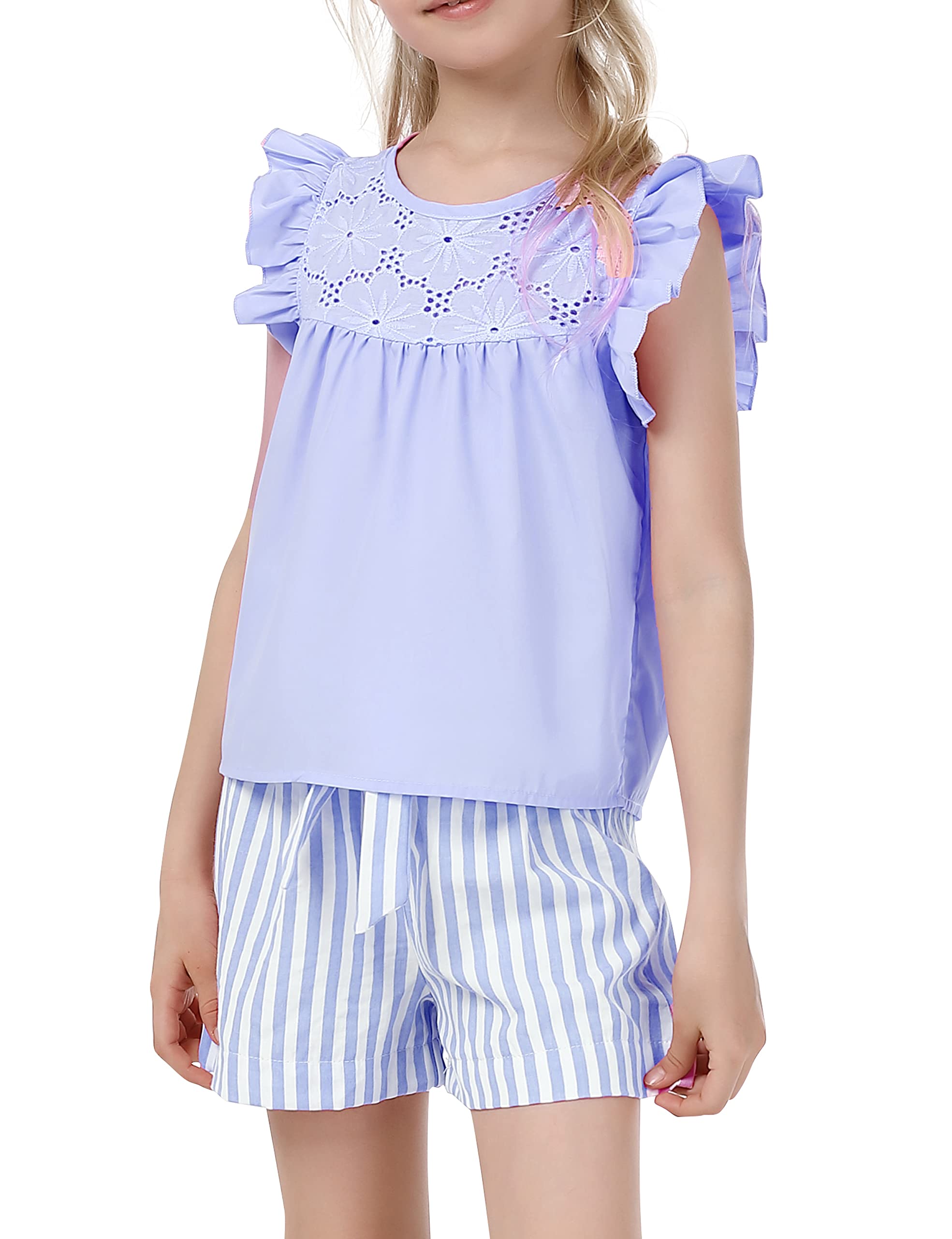 Girls Summer 2-Piece Outfit Set - Cute Short Sleeve T-Shirt & Comfortable Shorts | Perfect for Playdates, Beach Trips & Summer Adventures