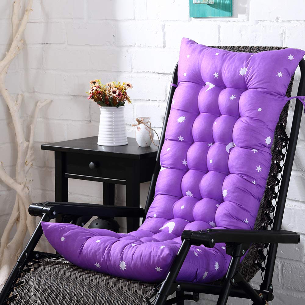 DSstyles Thickened Double-Sided Folding Moon & Star Printed Chair Cushion - 40x110cm Soft Office & Home Seat Pad for Winter Comfort (Lilac) - Perfect for Office Chairs, Reading Nooks & Nap Time