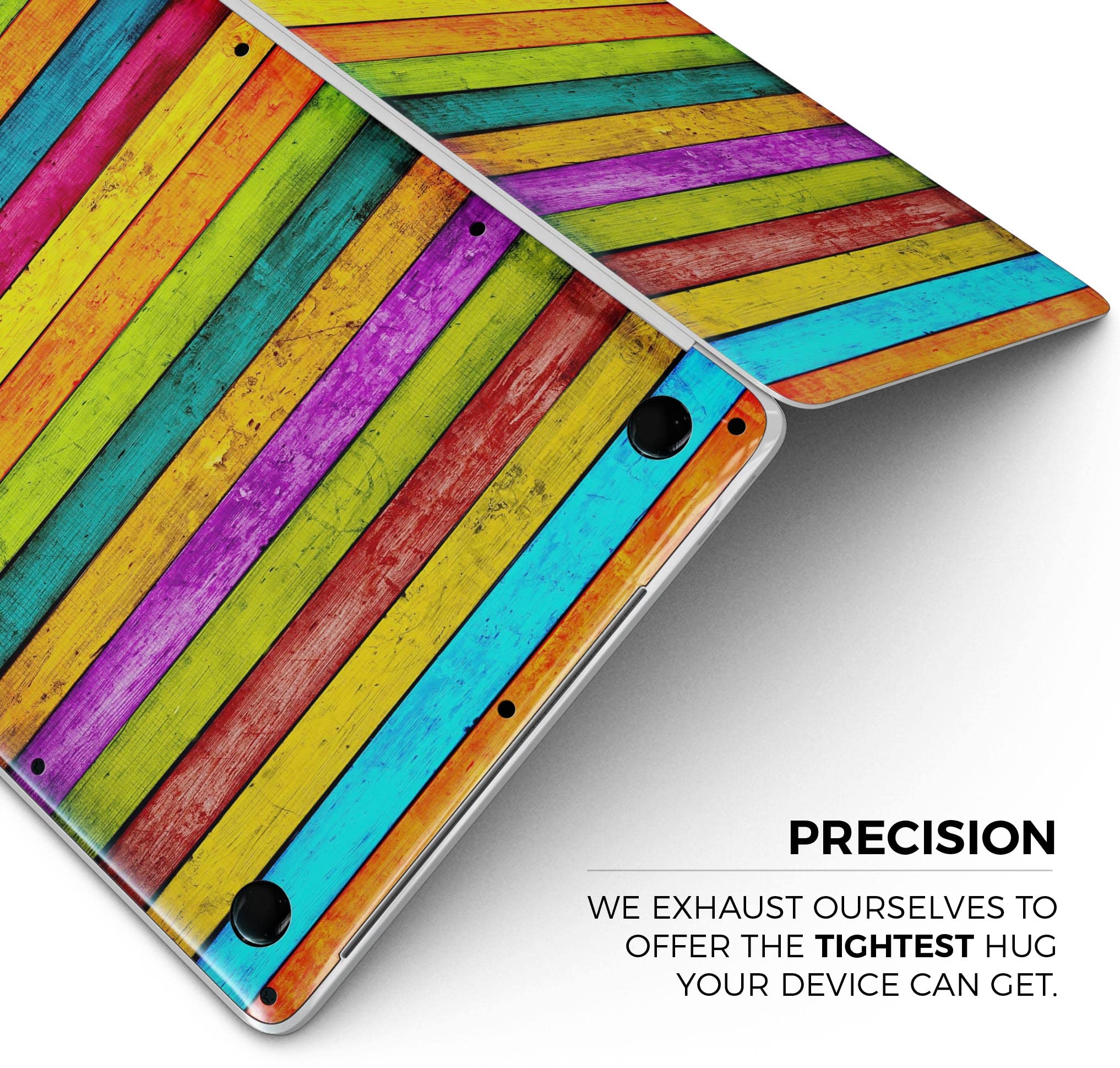 Neon Wood Planks Full-Body Wrap Scratch Resistant Decal Skin Kit for MacBook Air 13