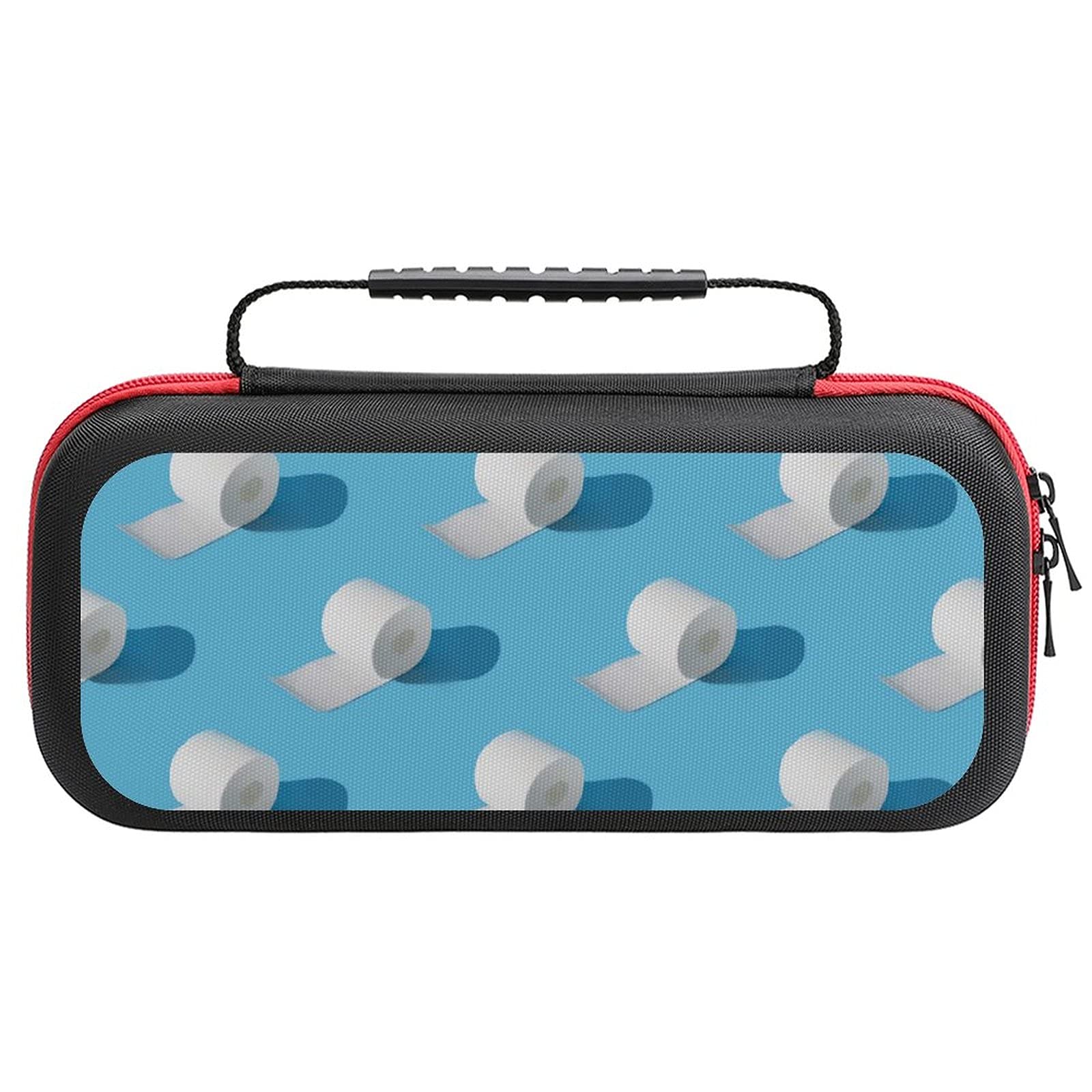 Nintendo Switch Lite Travel Case - Portable Storage Bag for Switch Lite & Accessories with Toilet Paper Roll Print | Perfect for Gaming On-The-Go & Travel Protection