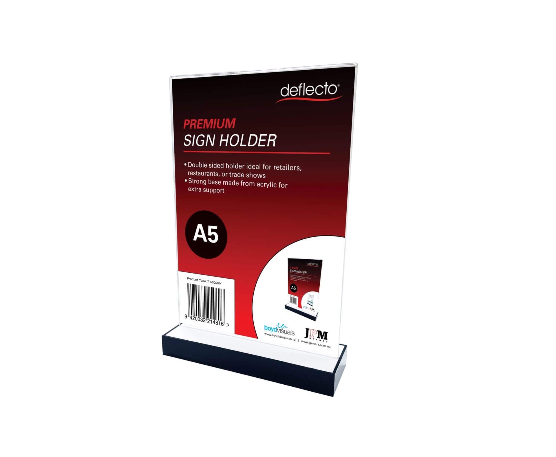 Premium A5 Menu & Sign Holder - Double Sided Portrait Display for Restaurants, Cafes & Retail Stores