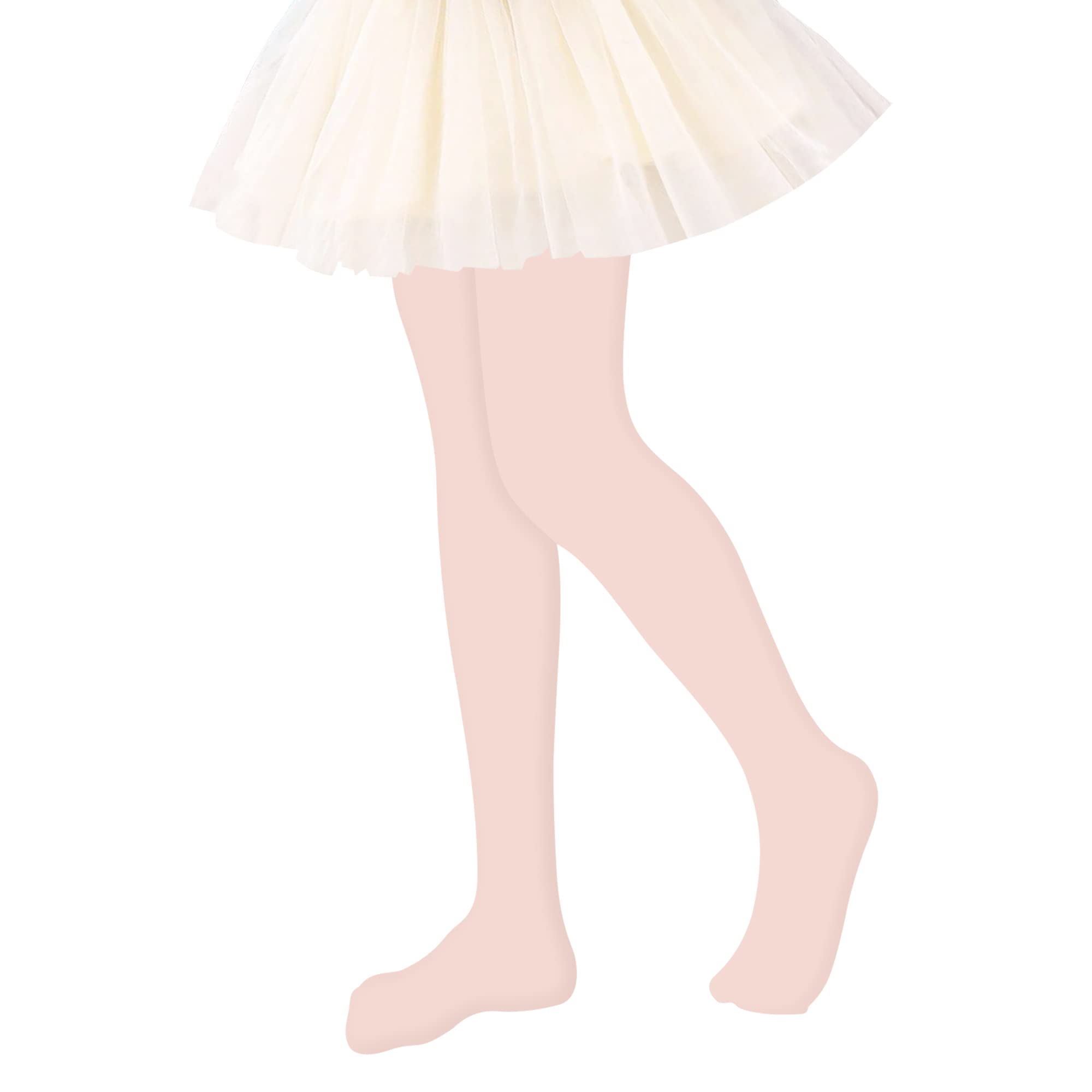 DOOVID Toddler Girls Ballet Tights - Stretchable Footed Dance Stockings for Ballet Class & School Uniform | Perfect for Dance Recitals, Performances & Everyday Wear