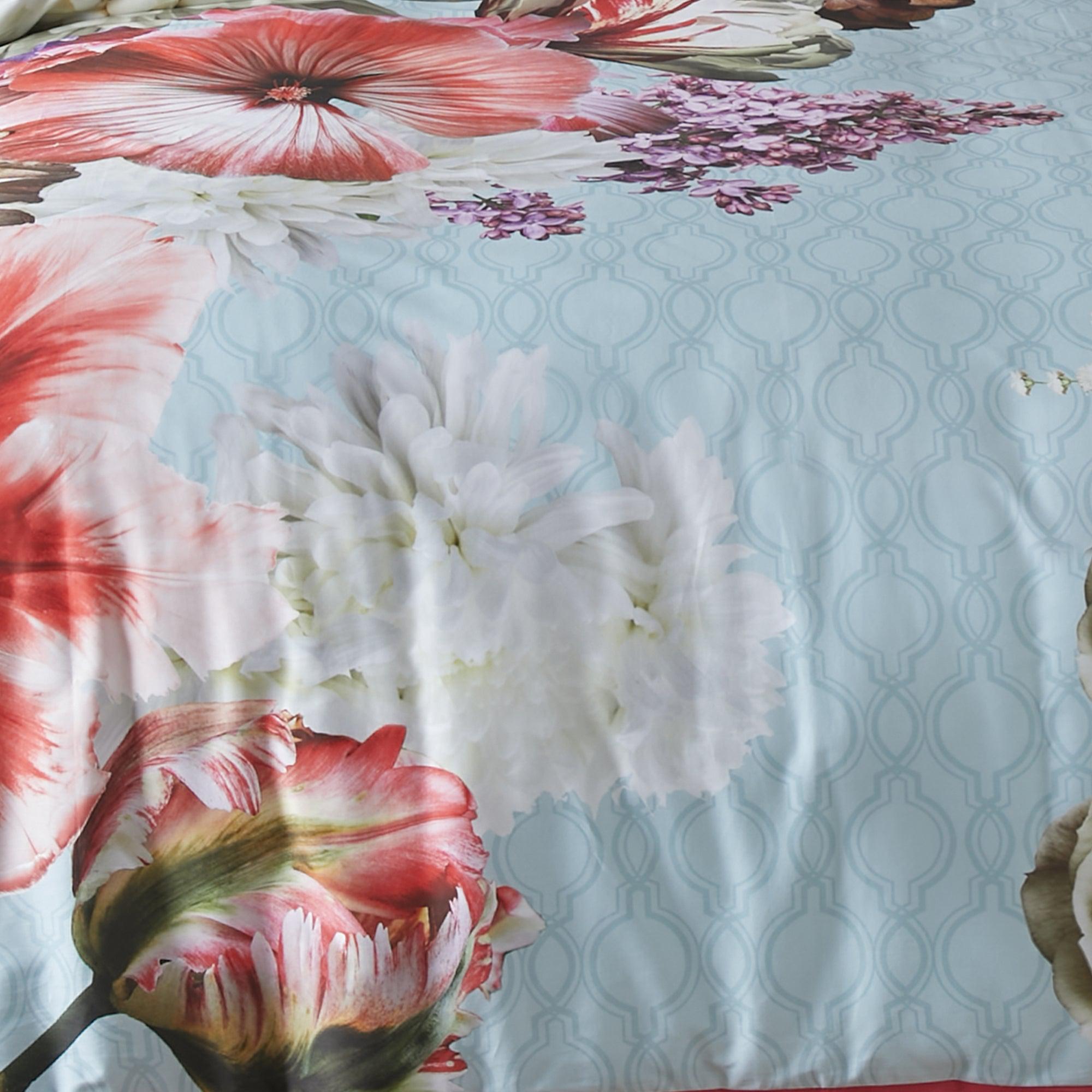 Laurence Llewelyn Bowen Mayfair Lady Duvet Cover Set - Queen Size Blue Floral Bedding - Perfect for Master Bedroom & Guest Room Decor