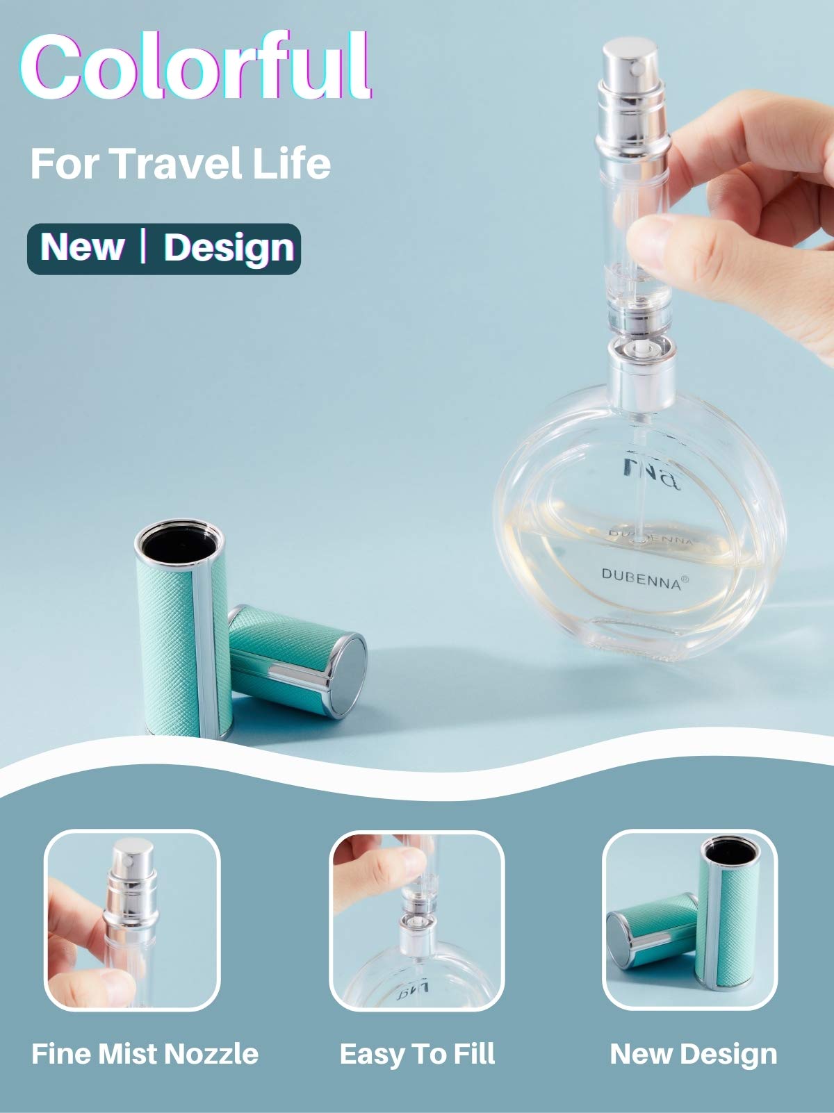 UULANFA 5ml Refillable Perfume Atomizer - Portable Travel Perfume Spray Bottle for Men & Women | Mini Pocket-Sized Empty Perfume Pump (Black) | Perfect for Airplane Carry-On, Gym Bag & Purse Essentials